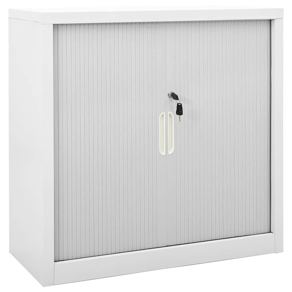 vidaXL Schiebetürenschrank Schiebetürenschrank Grau 90x40x90 cm Stahl (1-St)