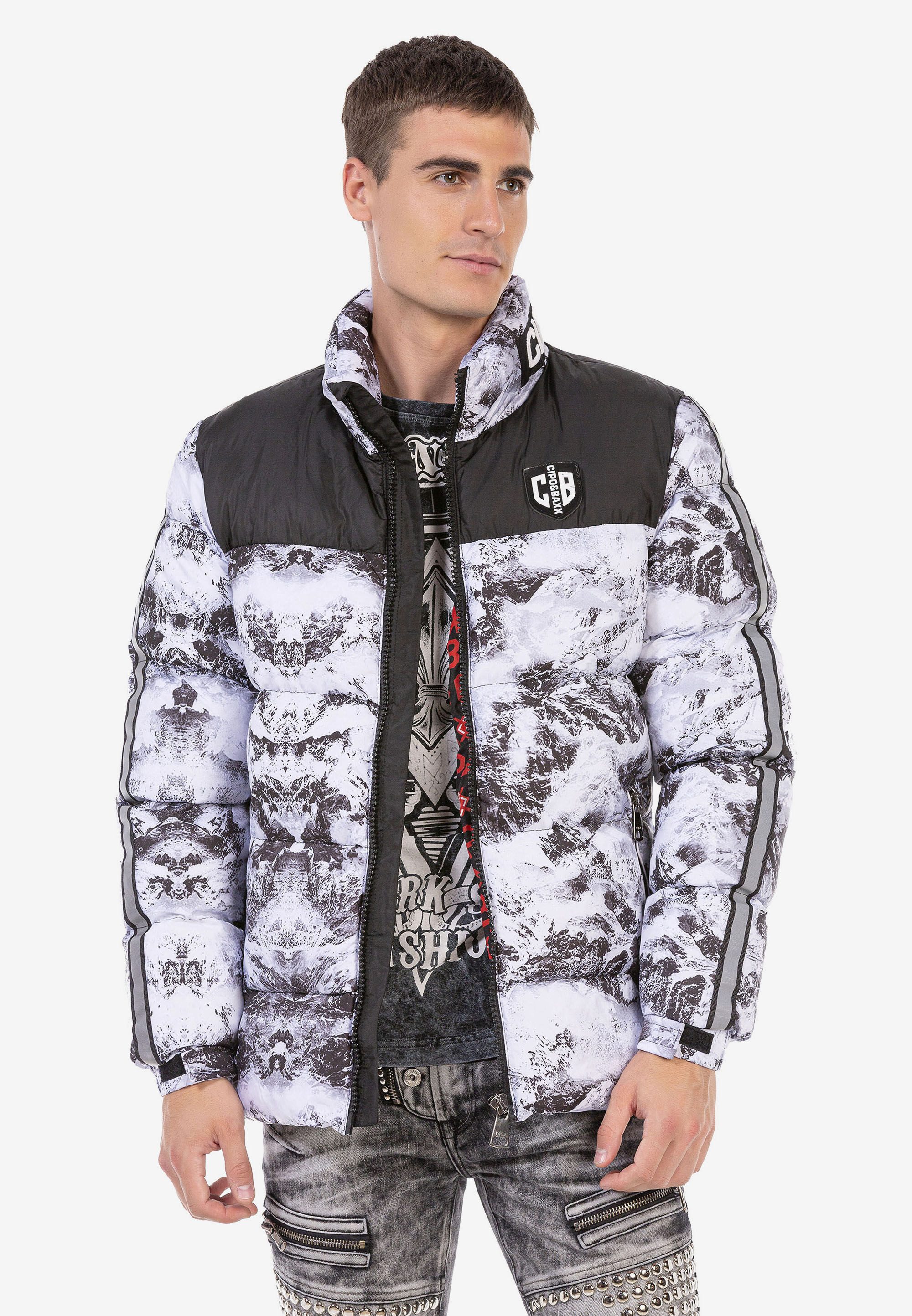 Cipo & Baxx Winterjacke Winterjacke mit Allover-Muster