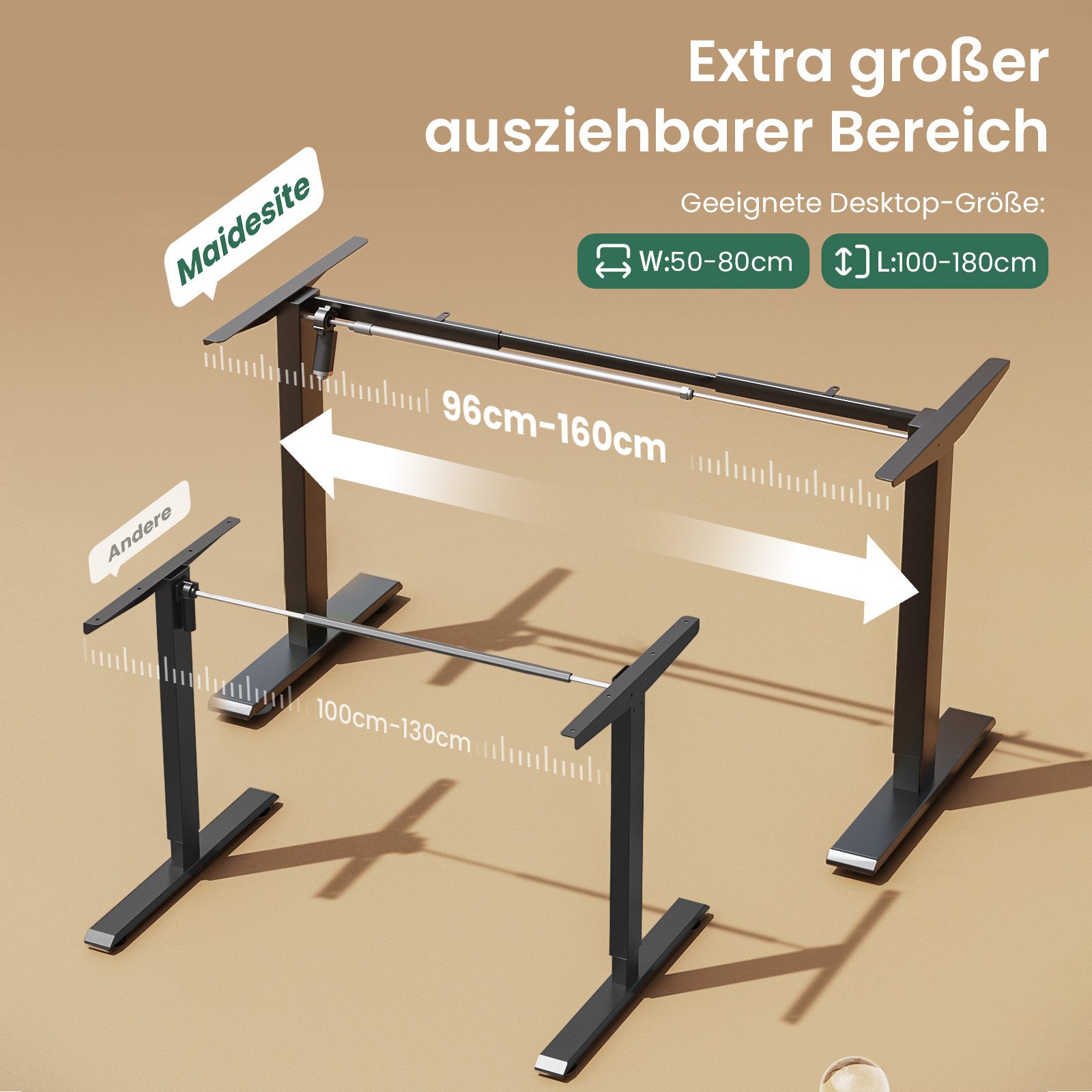 MAIDESITE Schreibtisch Elektrisch höhenverstellbarer, Memory-Funktion, gerä günstig online kaufen