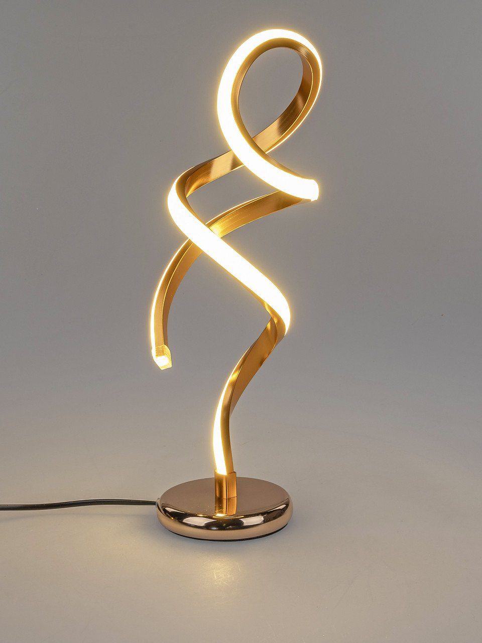 Lichtband, Gold LED Metall Tischleuchte H:42cm D:11.8cm B:11.8cm formano