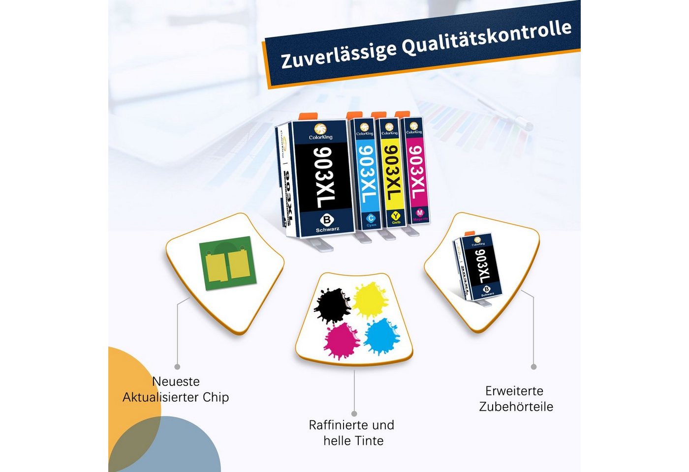 Thumbnail - ColorKing 4/5er pack ersetzt für HP 903 XL HP903XL Multipack Druckerpatrone Tintenpatrone (Officejet 6950 6960 6970)
