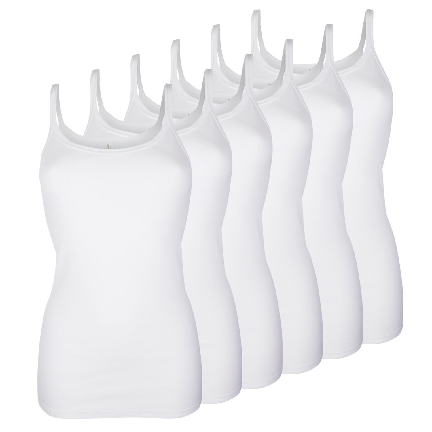 Pompadour Unterhemd Basic (Mehrpack, 6 Stück) schmale Träger, flache, Abschlüsse, ohne Seitennähte, im 6er Pack