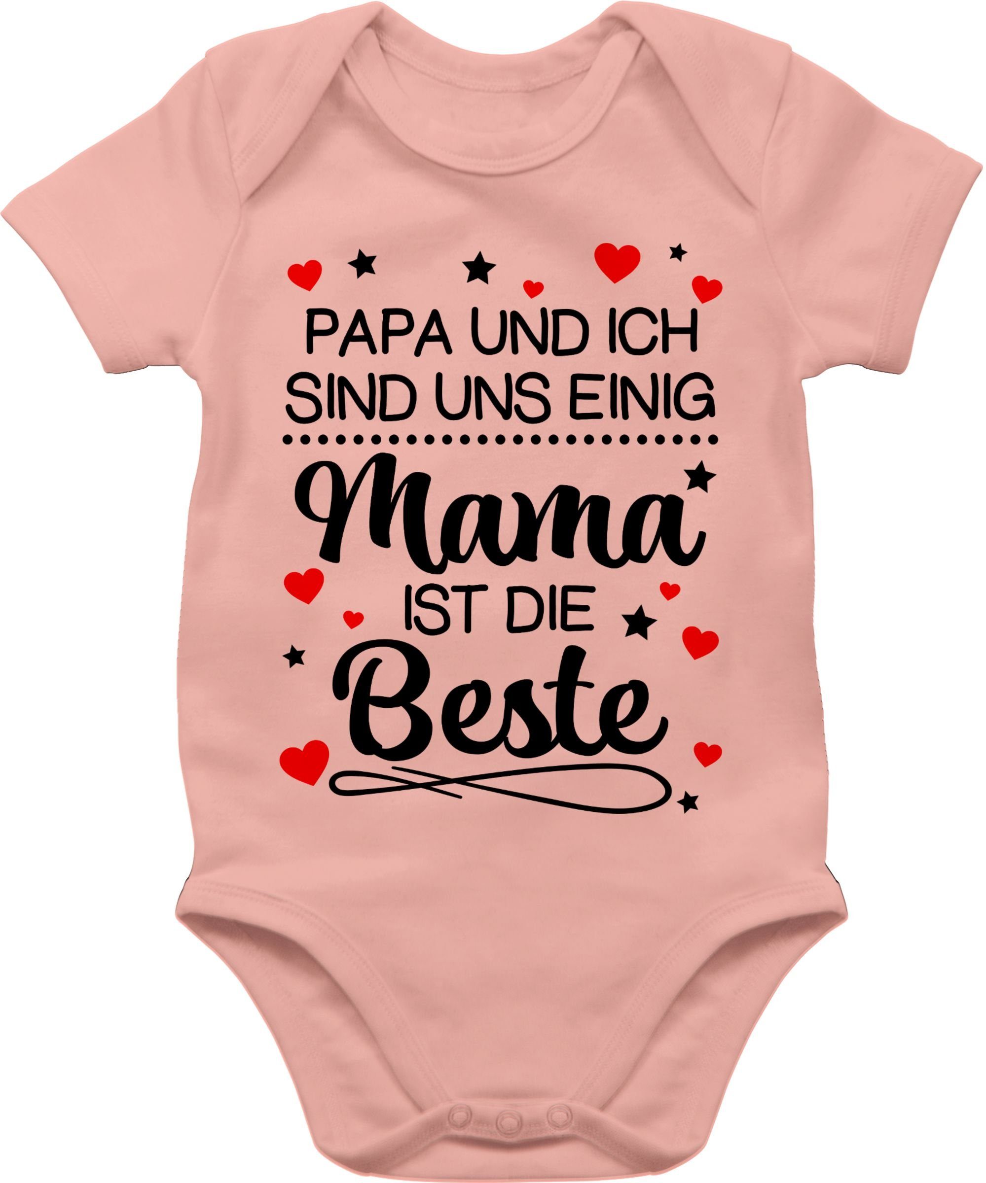 Shirtracer Shirtbody Papa und ich sind uns einig Mama ist die Beste Mama