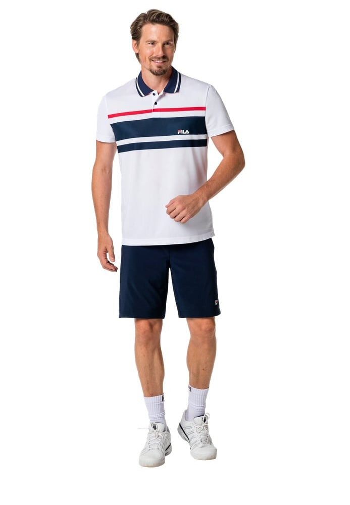 Fila Shorts Tennishose Santana (4-Wege-Stretch, atmungsaktiv) kurz peacoatblau
