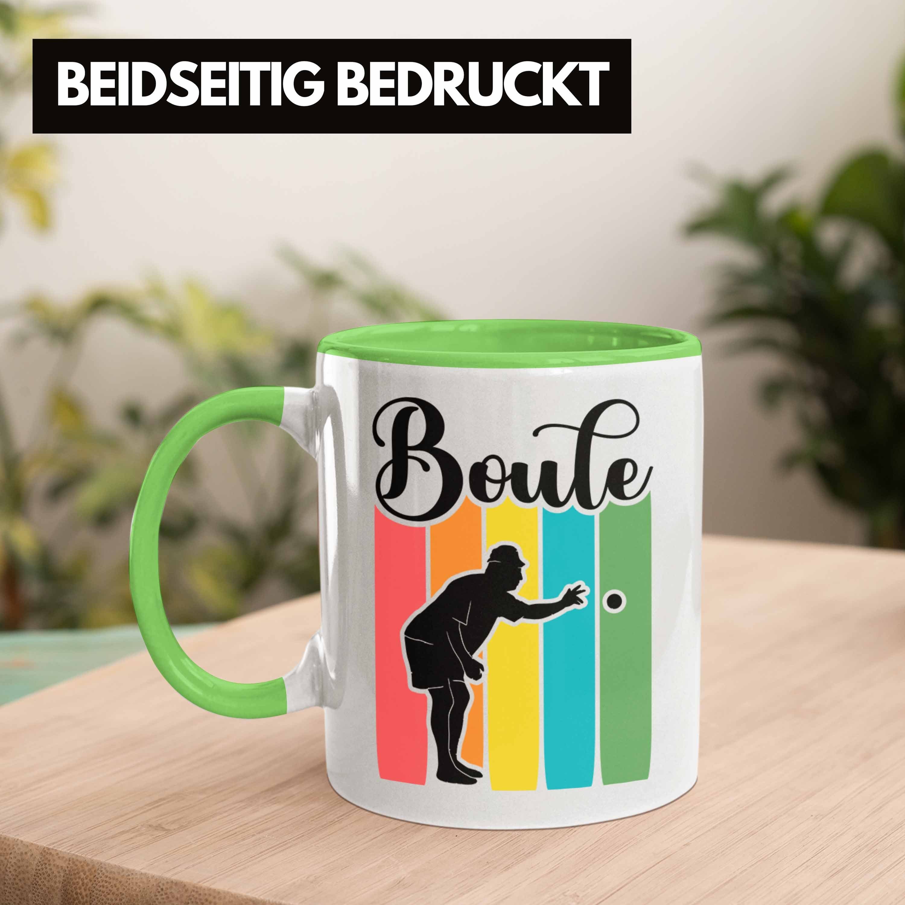 Boule Geschenkidee Tasse Vintage G Tasse Boule Grün Spruch Trendation Geschenk Boule-Spieler