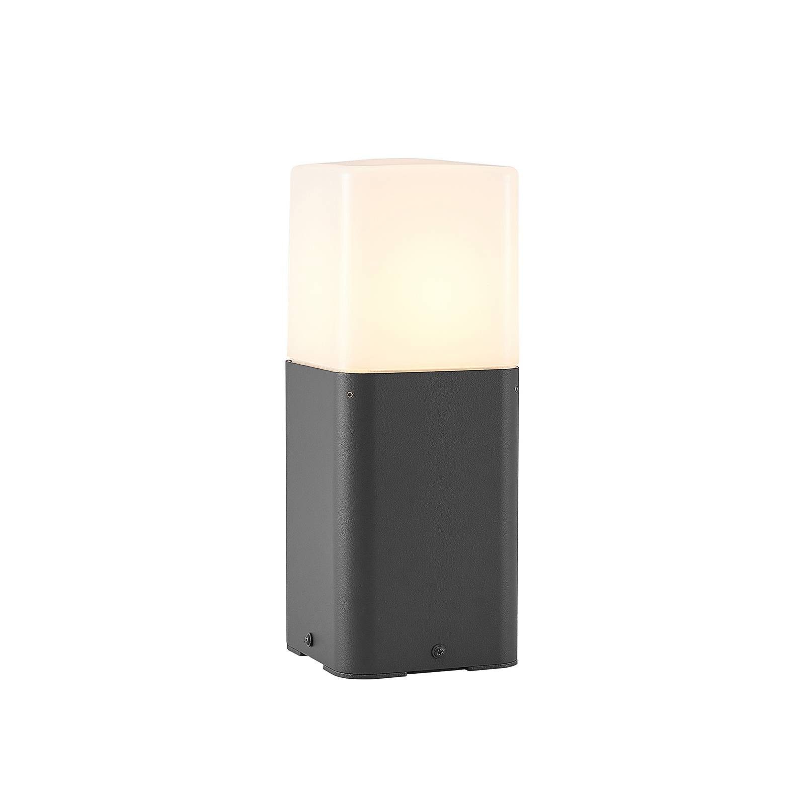 Lucande Außen-Stehlampe Obuna, Metall, Schwarz IP44, 1 x 23 W