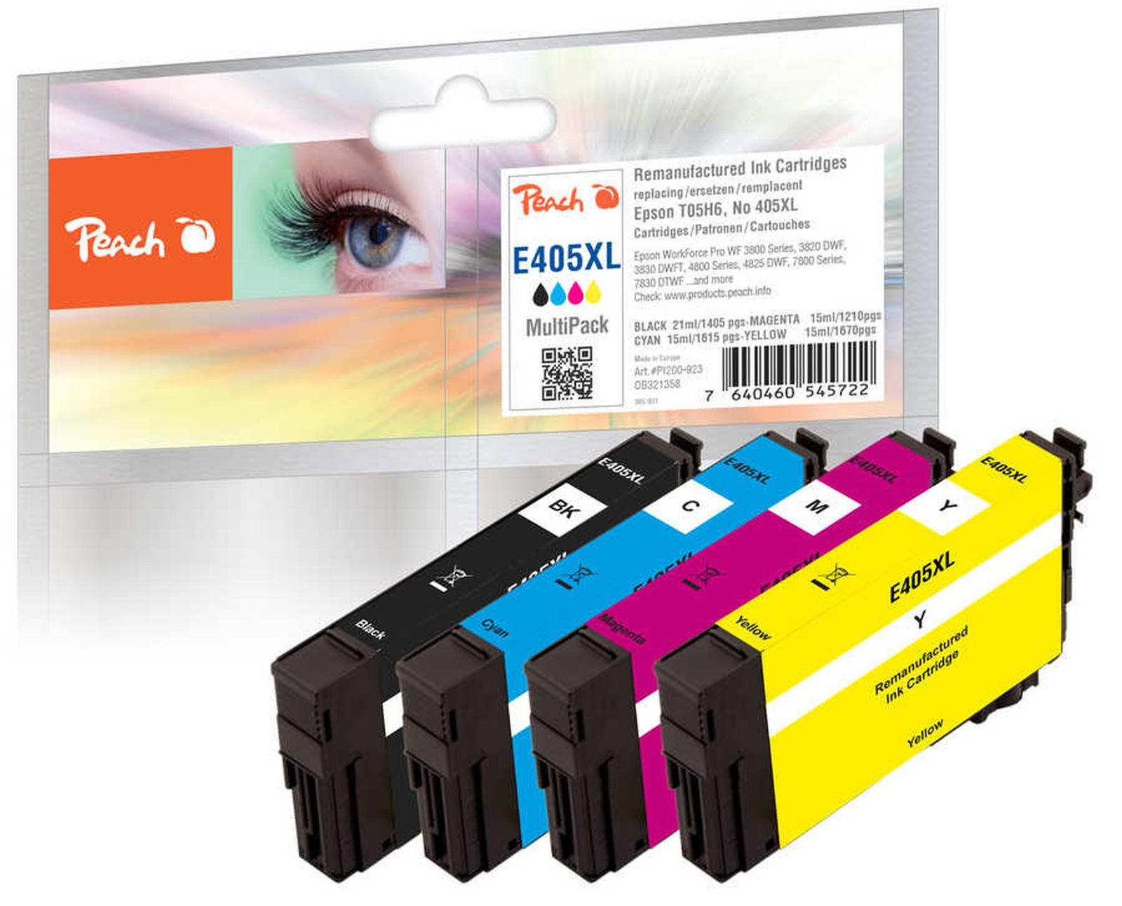 Peach Tonerpatrone Peach Patrone Epson No.405 XL MultiPack bk,c,m,y remanufactured
