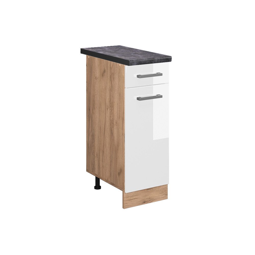Vicco Unterschrank R-Line, Weiß Hochglanz/Goldkraft Eiche, günstig online kaufen