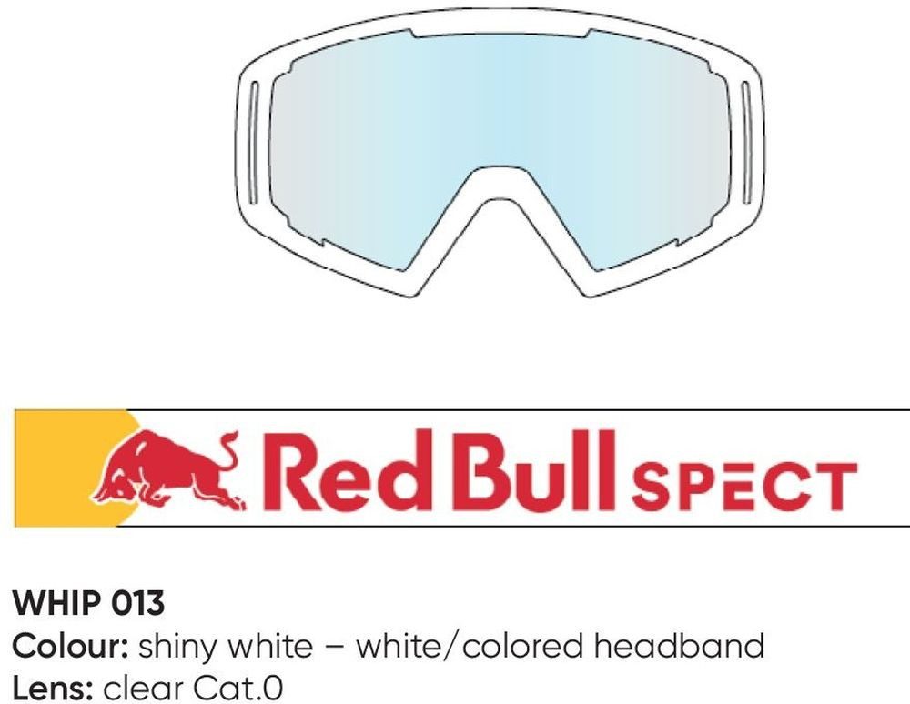 Red Bull SPECT Eyewear Sportbrille Red Bull Whip Mx Goggles Singel Lens White Clear