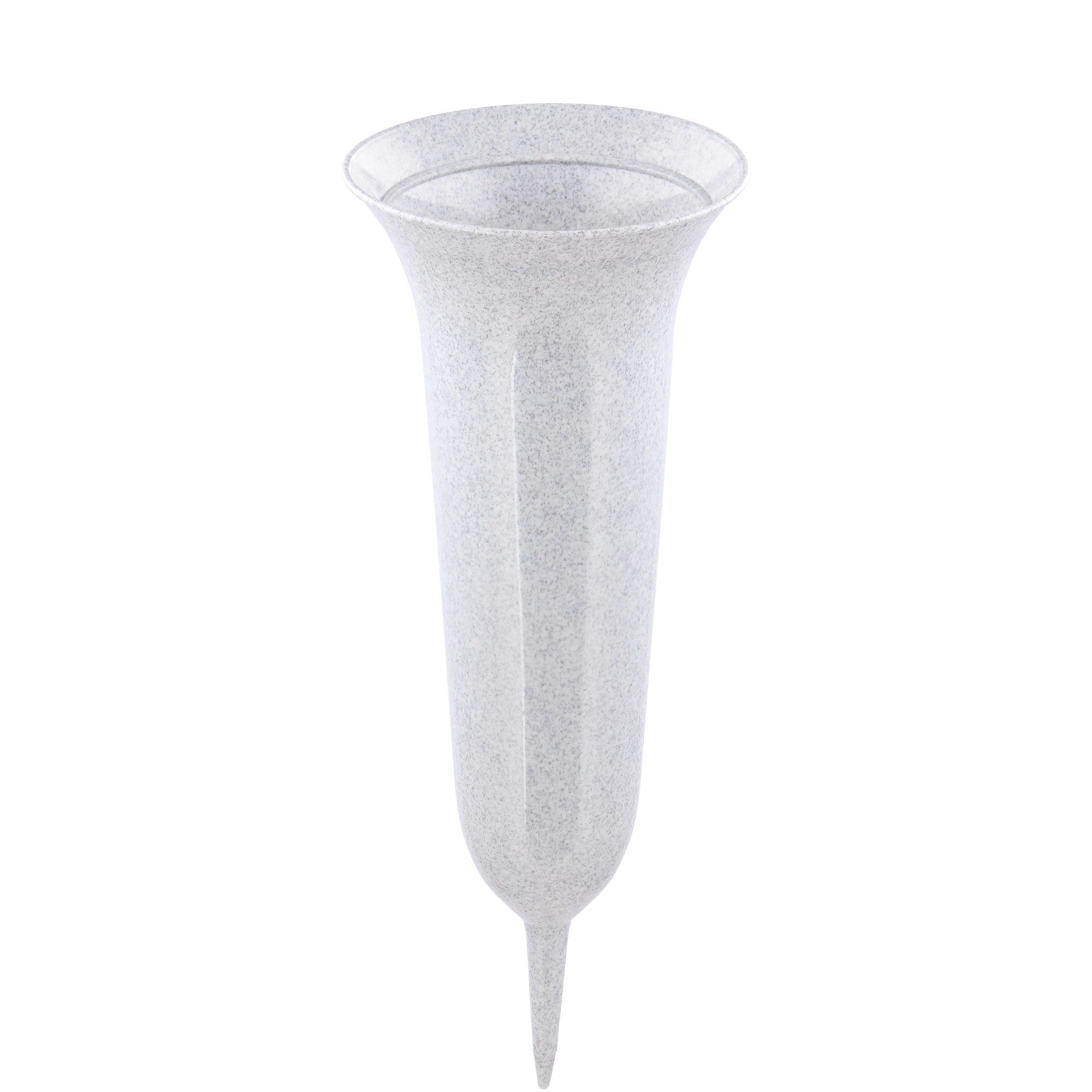 meytrade Bodenvase Grabvase Steckvase für Friedhof hellgrau frostsicher outdoor Vase, aus Kunststoff in hellgrau