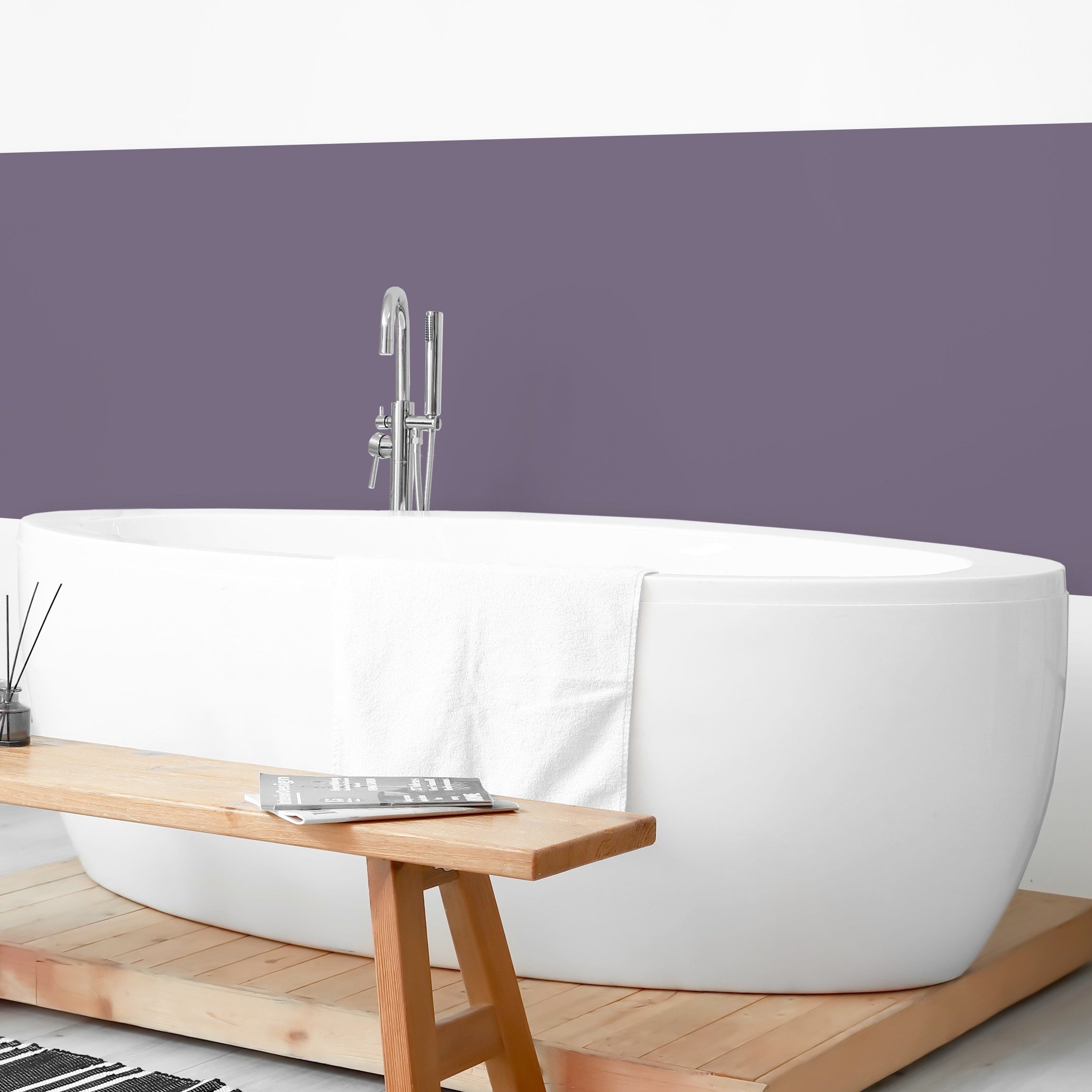 Bilderdepot24 Badrückwand violett fugenlose Wandverkleidung Bad Unifarben, (Hartfolie matt » Selbstklebend SMART 0,35 mm), wasserfestes Wandpaneel Simple mauve