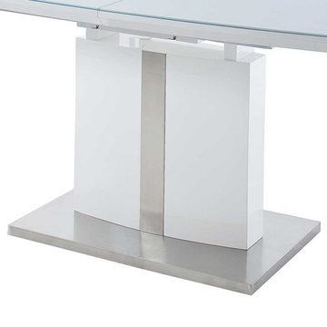 Pharao24 Säulen-Esstisch Ivericiano, mit Tischplatte in Bootsform, ausziehbar