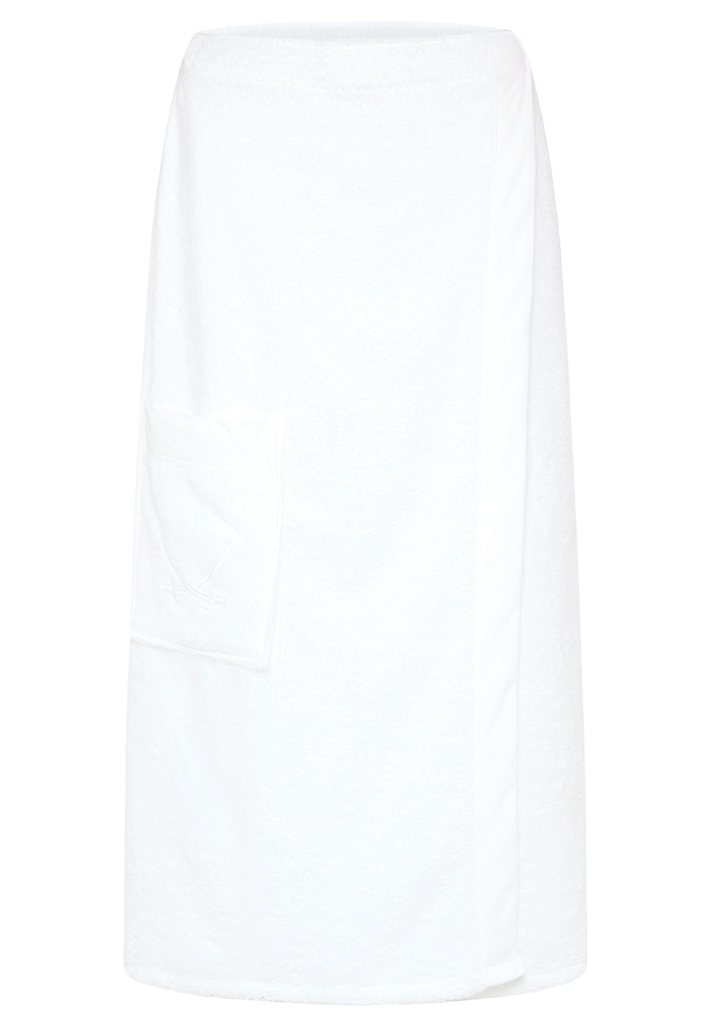 Sarong Sarong Sansibar Damen Sarong mit Tasche und gesticktem Säbel S-XL, 80x145 cm, Sansibar Sylt, hautfreundlich, pflegeleicht, mit hochwertiger Säbel-Stickerei, Klettverschluss, Gummizug am Rücken