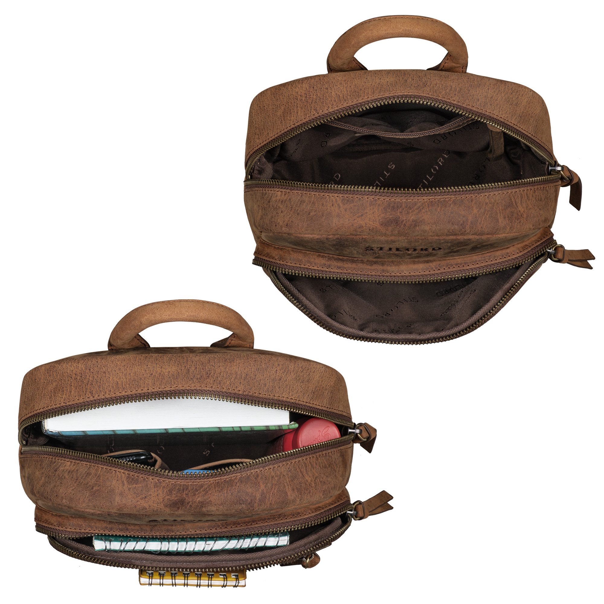 STILORD Cityrucksack "Alba" Kleiner Leder Rucksack Damen Vintage