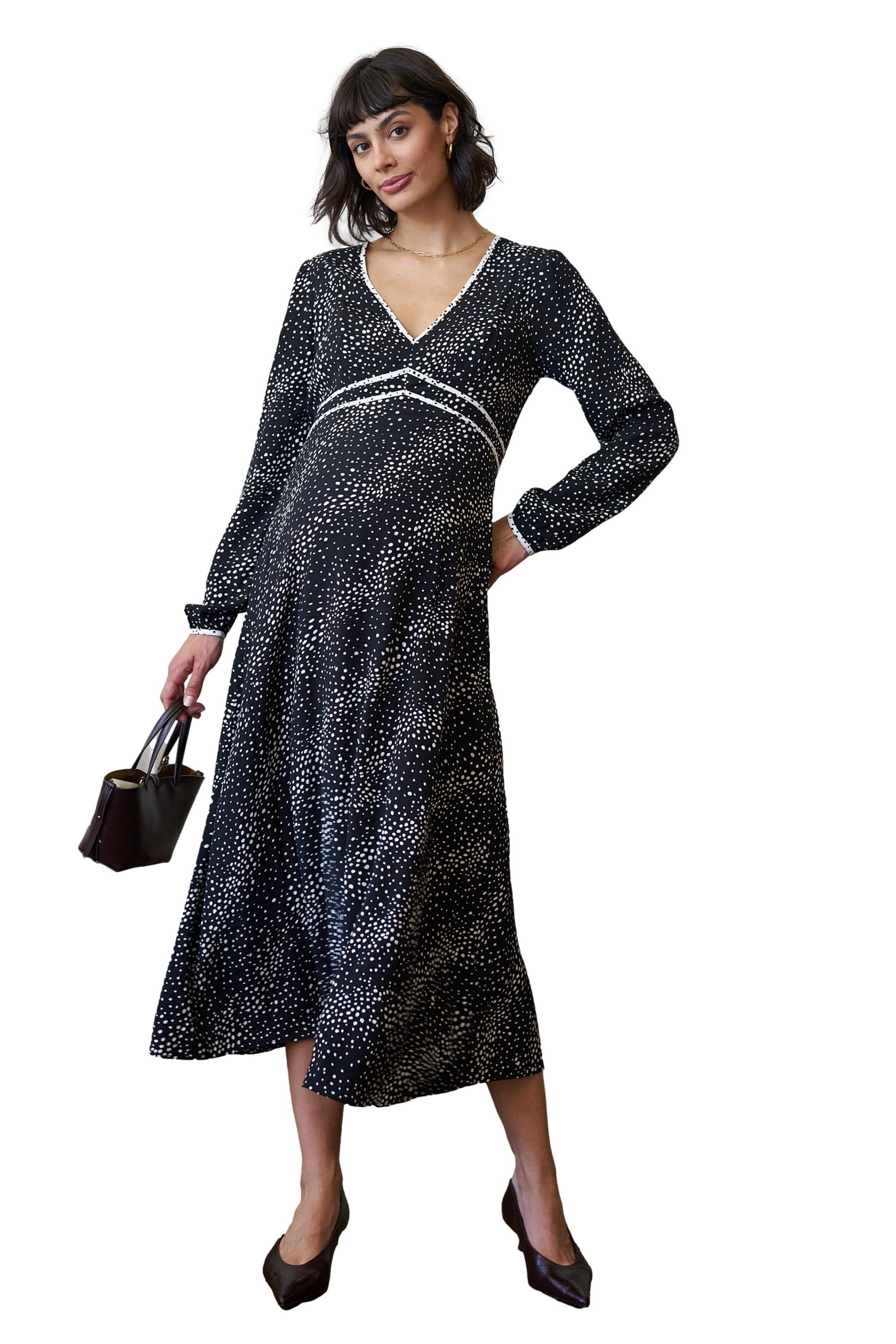 Seraphine Maxikleid Seraphine Maxikleid mit V-Ausschnitt, Umstandsmode (1-tlg)