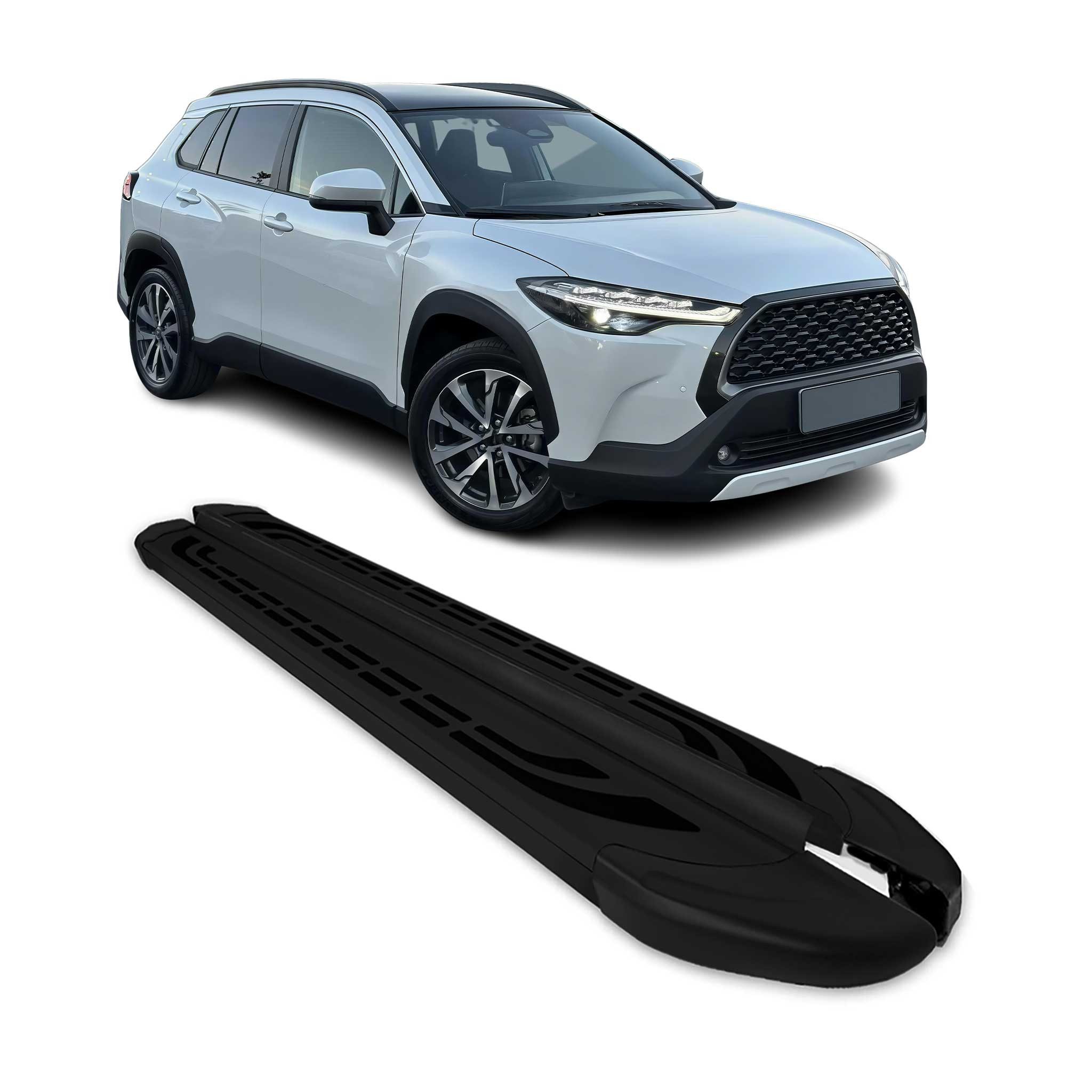 OMAC Kfz-Schmutzfänger Trittbretter Seitenschweller für Toyota Corolla Cross 2020-2025 2 tlg, 2-tlg., Rutschfest, Haltbar, Aerodynamik