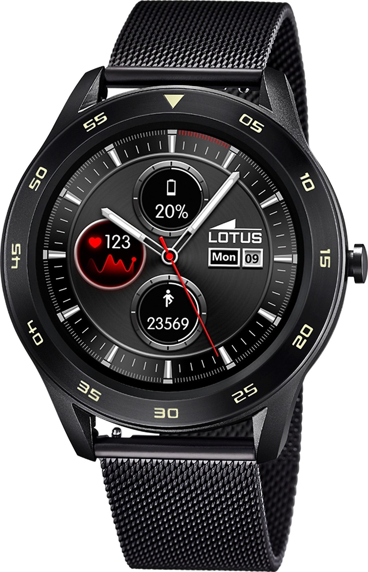 Lotus Lotus Herrenuhr Smartwatch Smartwatch Smartwatch, Digital, Herren Smartwatch rund, extra groß (ca. 48mm), Edelstahl