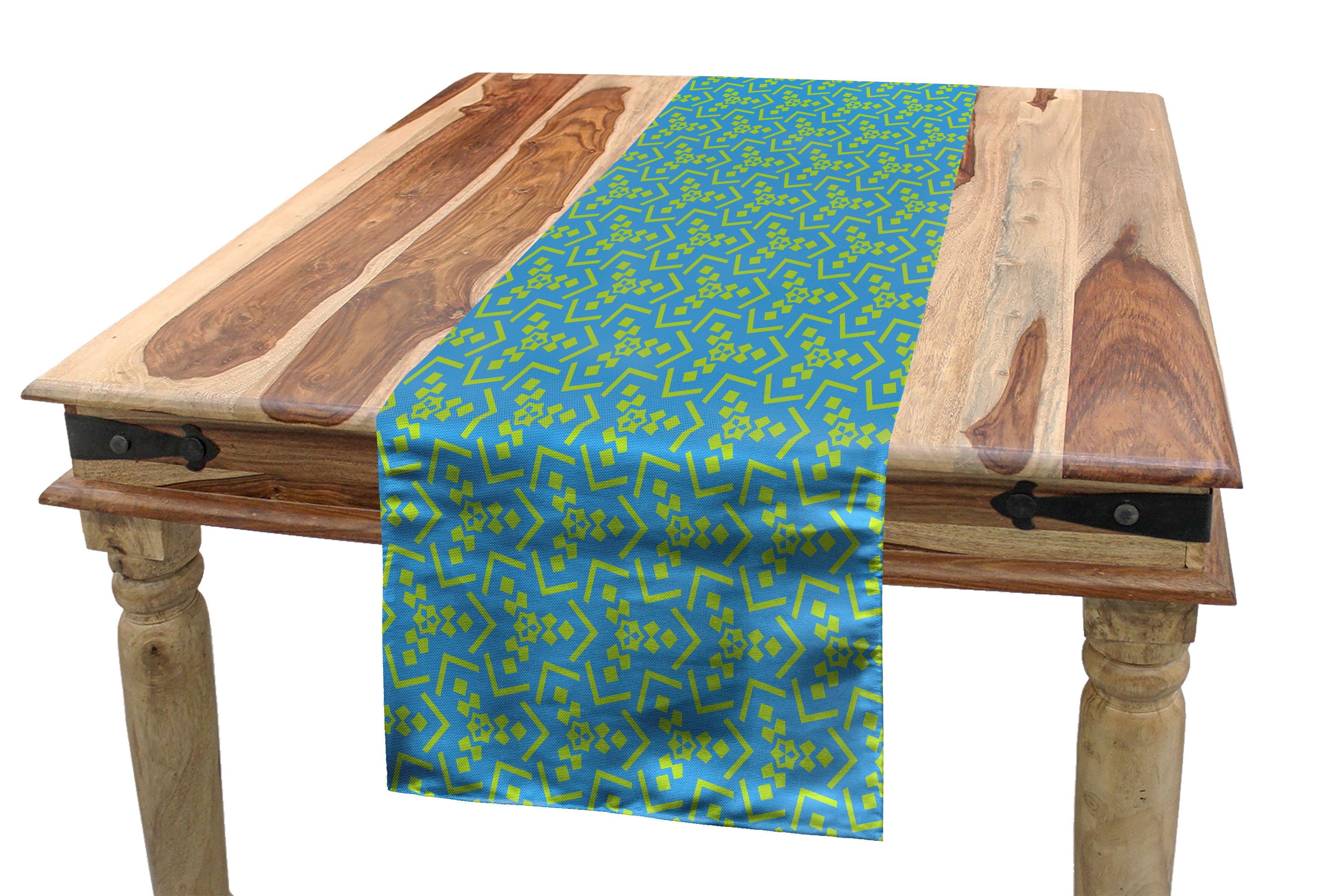 Abakuhaus Tischläufer Esszimmer Küche Rechteckiger Dekorativer Tischläufer, Abstrakte Geometrie zufällige Motive