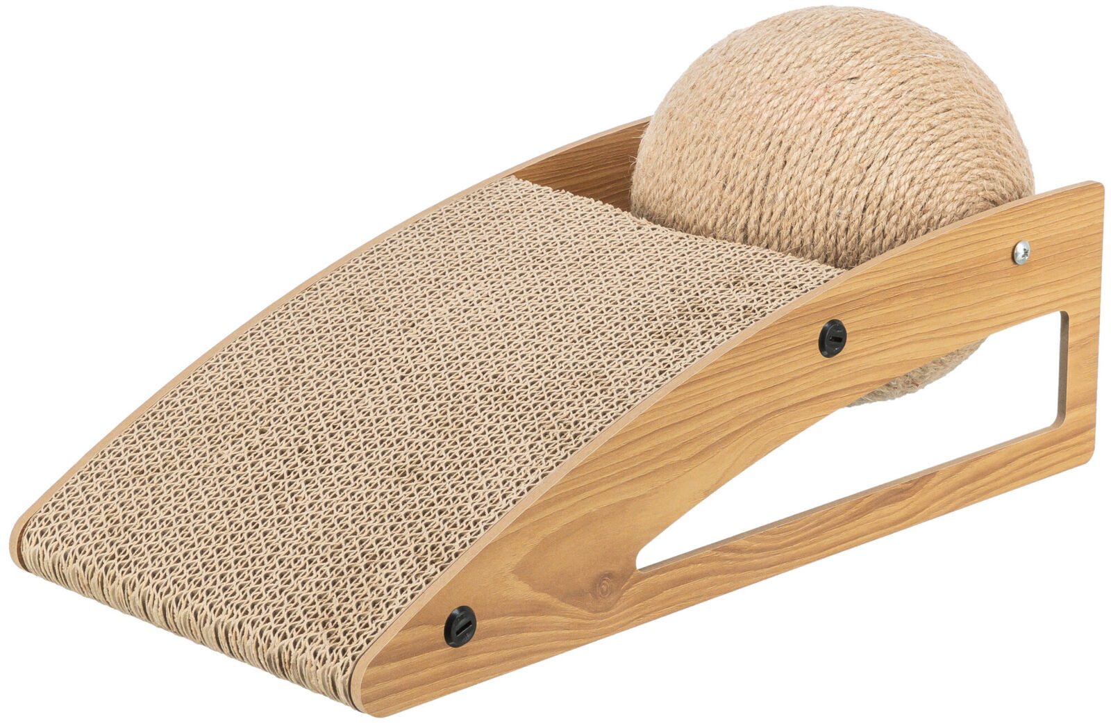 Kratzpappe Kratzrampe mit Ball - diverse - 43 × 17 × 20 cm