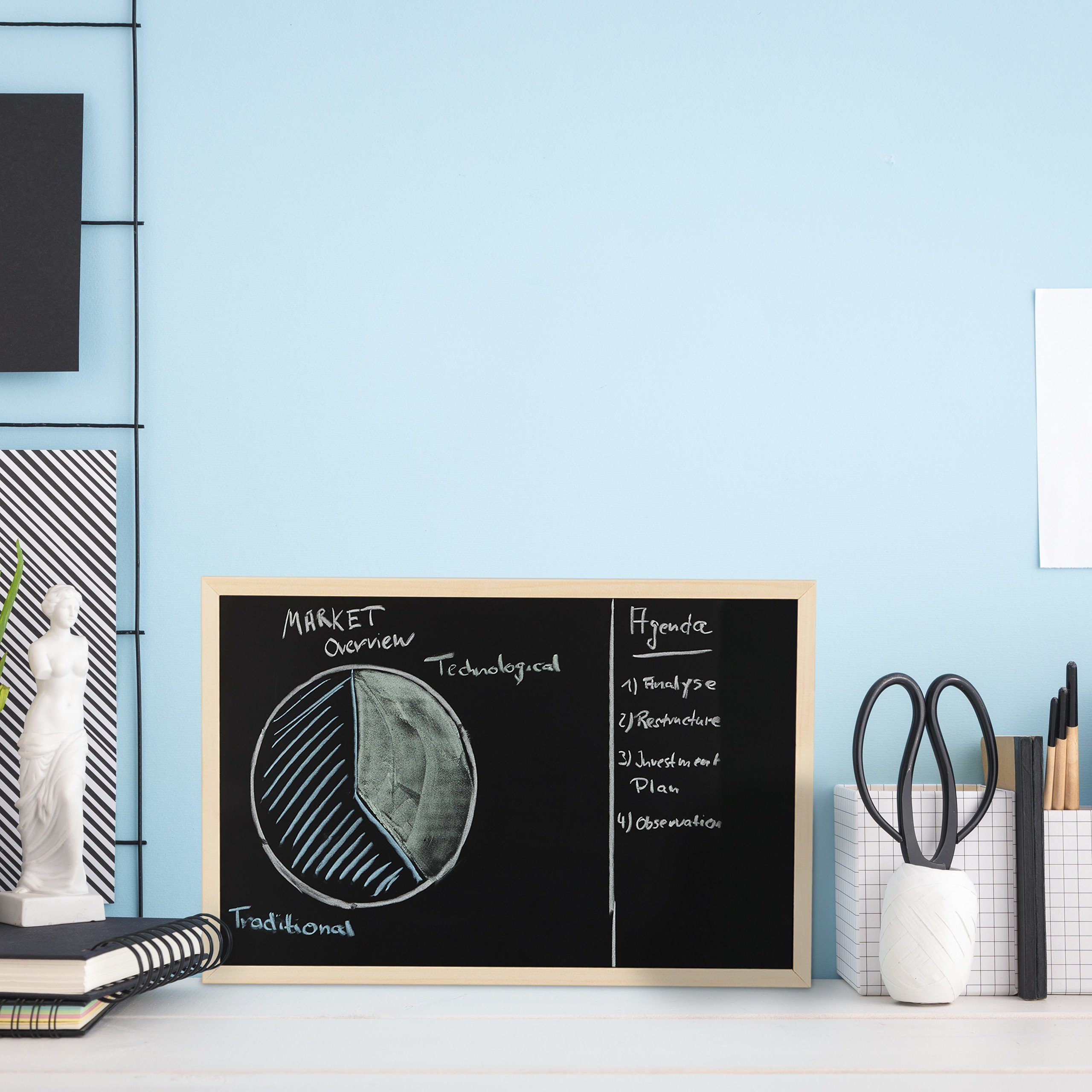 relaxdays Wandtafel Kreidetafel mit Holzrahmen, 30 x 40 cm günstig online kaufen