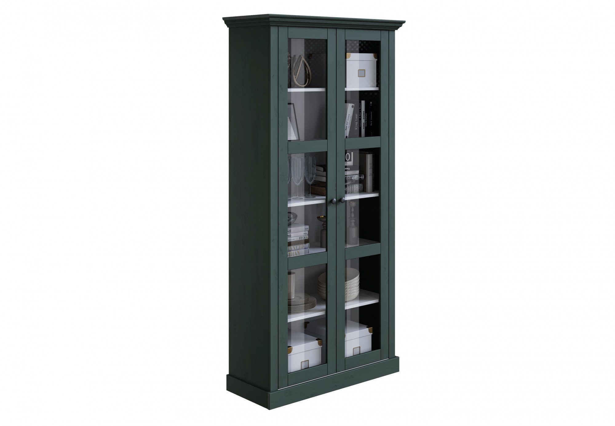 OTTO home Vitrine Melissa aus massiver Kiefer, mit viel Stauraum