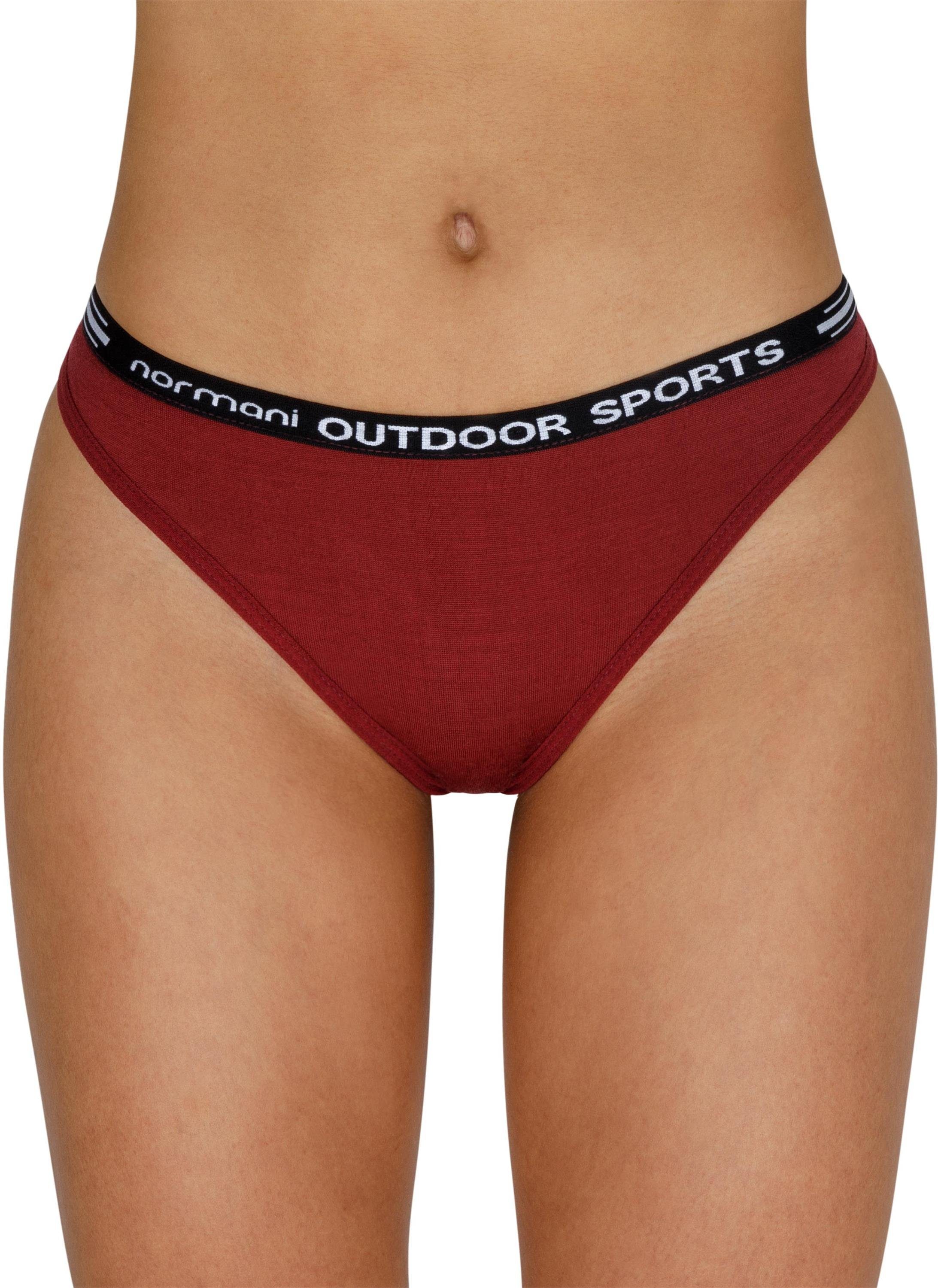 normani Tanga 3er Pack Sport Merino Bio-Merinowolle Outdoor - Unterhose (1-St) Damen „Dubbo“ String Merinounterwäsche Tanga Rot 100