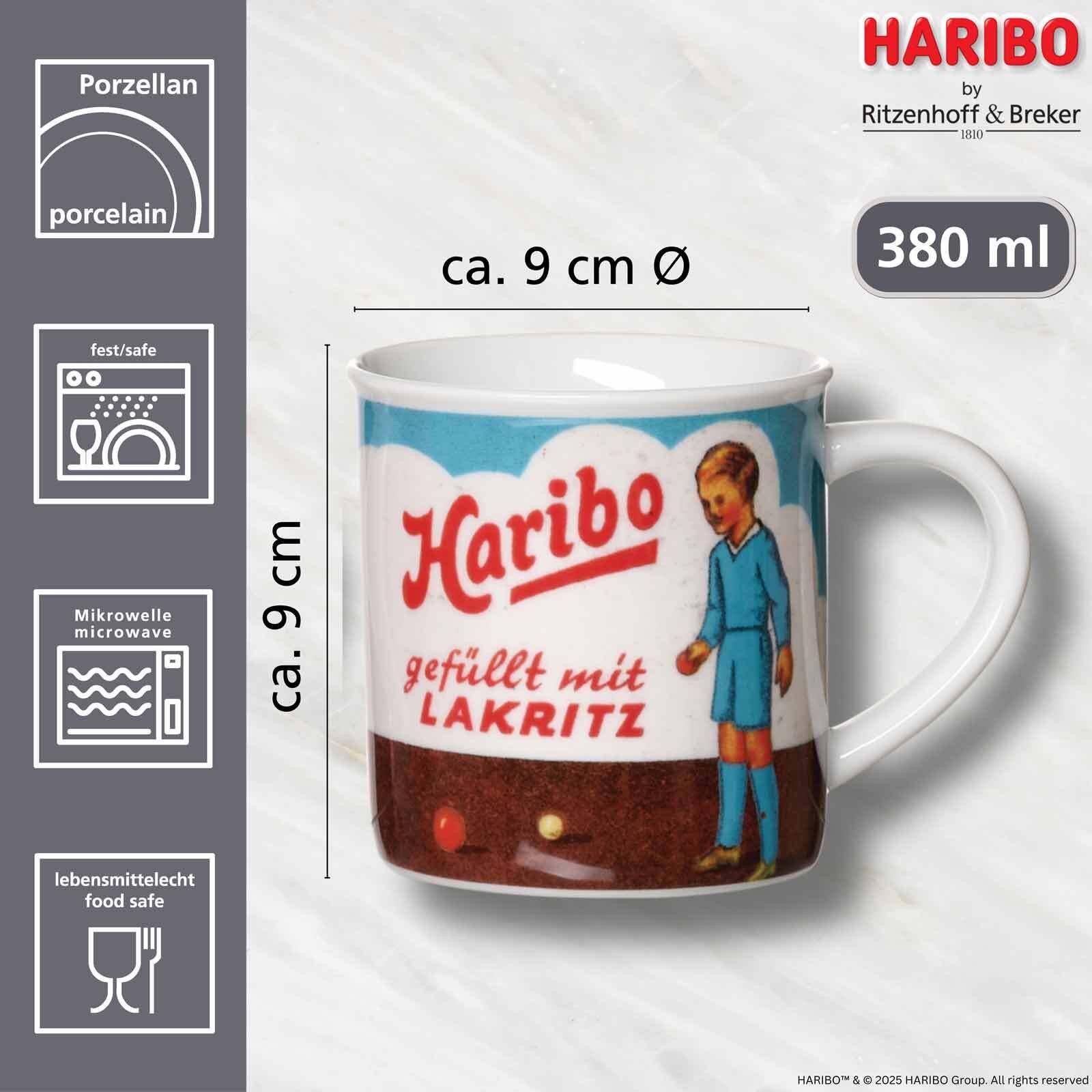 Ritzenhoff & Breker Kinderbecher Haribo Becher Retro 380 ml 6er Set, 6-tlg., Porzellan