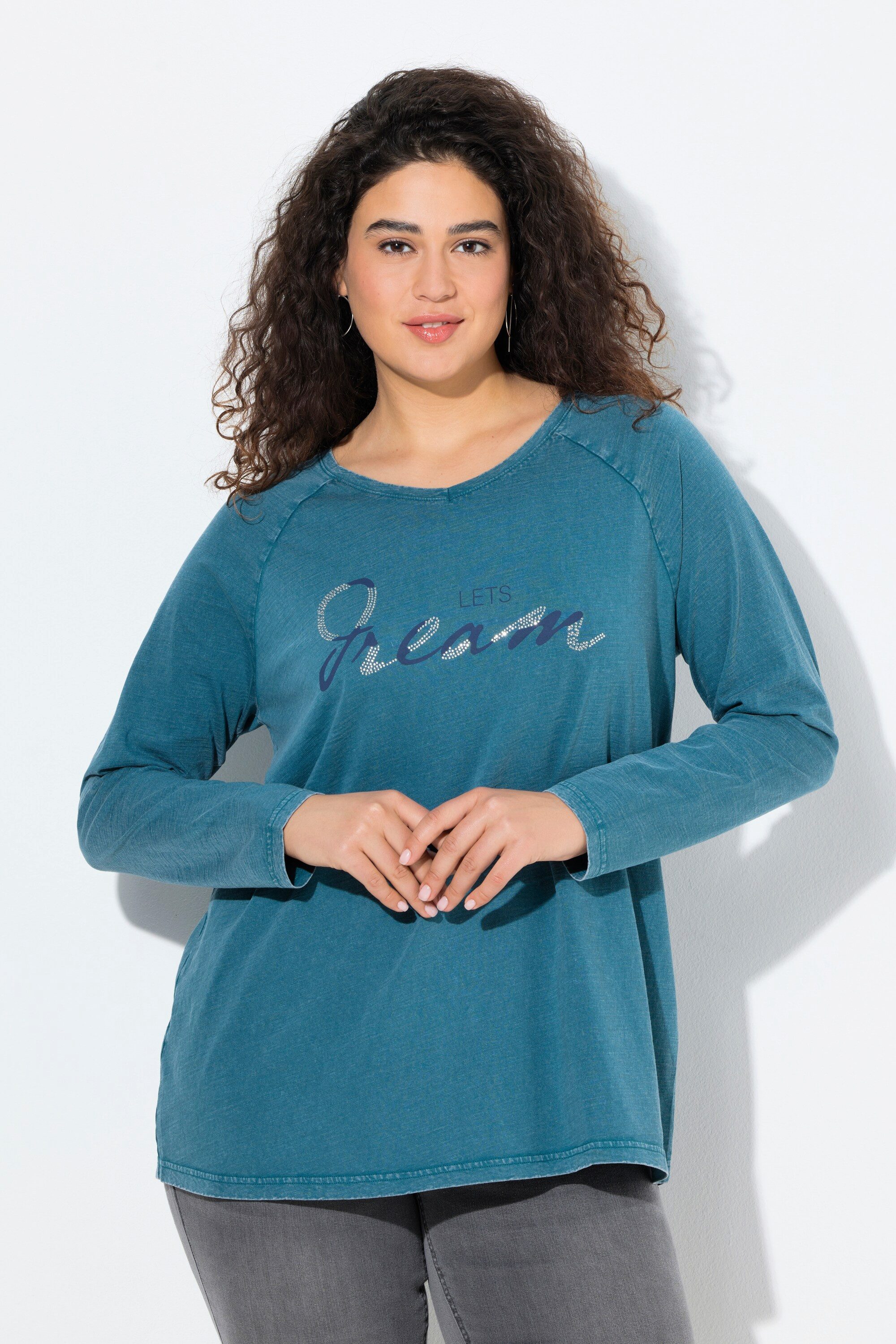 Ulla Popken T-Shirt Shirt Vintage-Look A-Linie günstig online kaufen