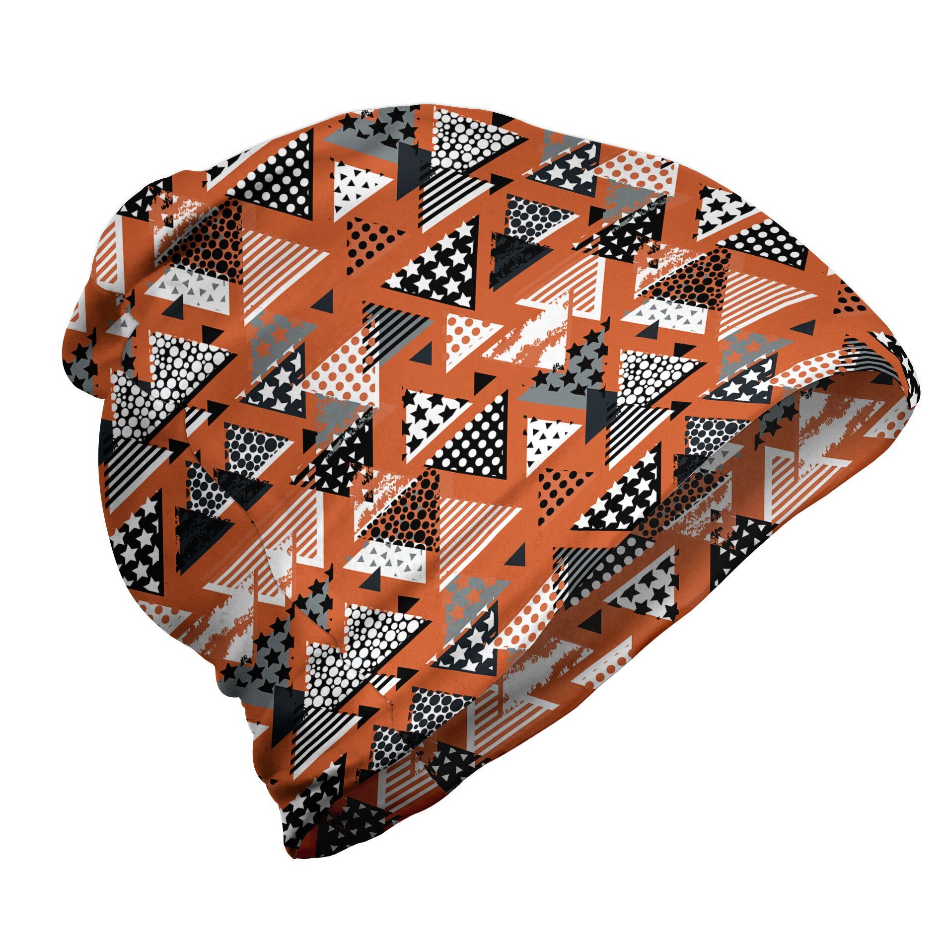 Abakuhaus Beanie Wandern im Freien Orange Geometrisches Dreieck Ornamente