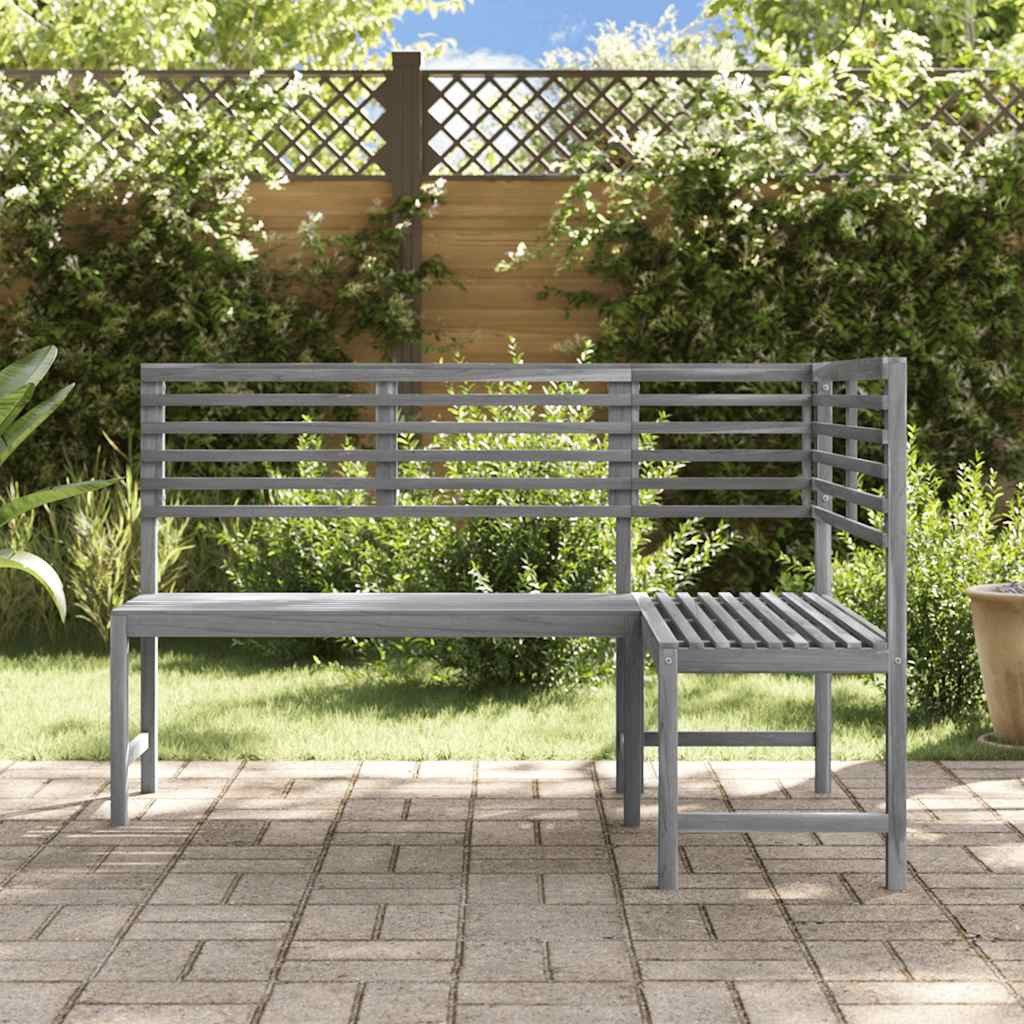 vidaXL Gartenbank Garten-Eckbank Grau 140 cm Massivholz (1-St)