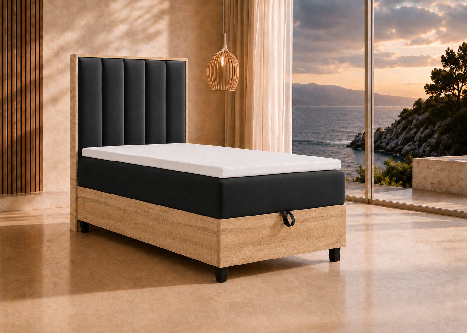 Best for Home Boxspringbett Einzelbett Trinity K-10 mit Bettkasten & Komfort Topper T30 (Bett, Polsterbett mit Stauraum, Jugendbett, Kinderbett versch. Größen, 4-St., 70x200 80x200 90x200 100x200 cm), Verschiedene Liefermöglichkeiten, TOP Preis-Leistungs-Verhältnis