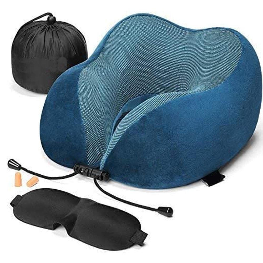 Nackenstützkissen Reise Nackenkissen, Memory Foam Stoff Ergonomisches Nackenstützkissen, zggzerg, Set