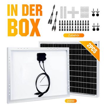 PFCTART Solaranlage 200W Photovoltaik Solaranlage, Balkonkraftwerk Solarmodul, monokristallin, (2-St., Wasserdichtigkeitsklasse IP65)