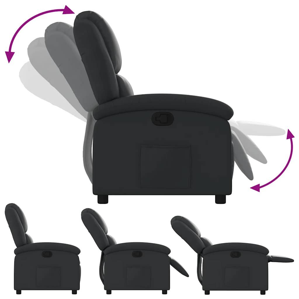 vidaXL Sessel Relaxsessel Schwarz Echtleder (1-St) – Bild 5 von 5