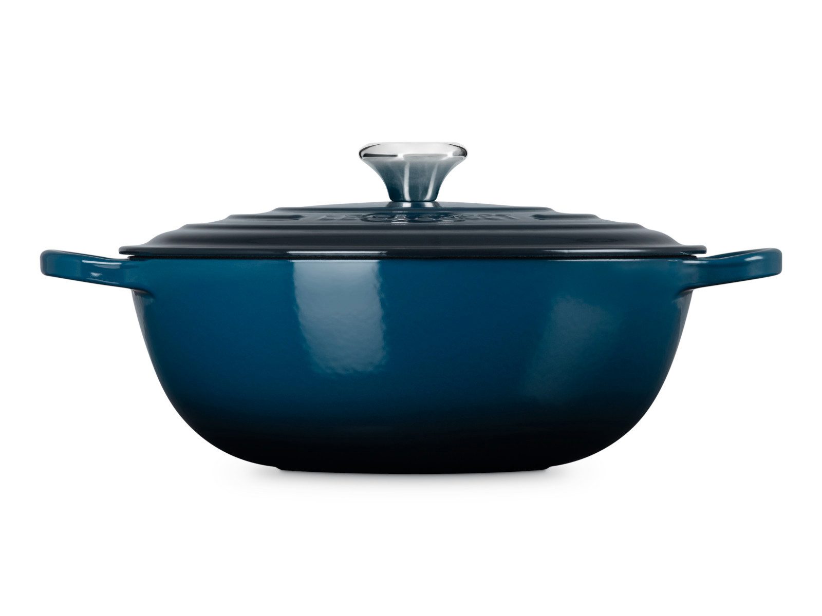LE CREUSET Bräter Bräter La Marmite Signature rund nuit 28cm, Emailliertes Gusseisen