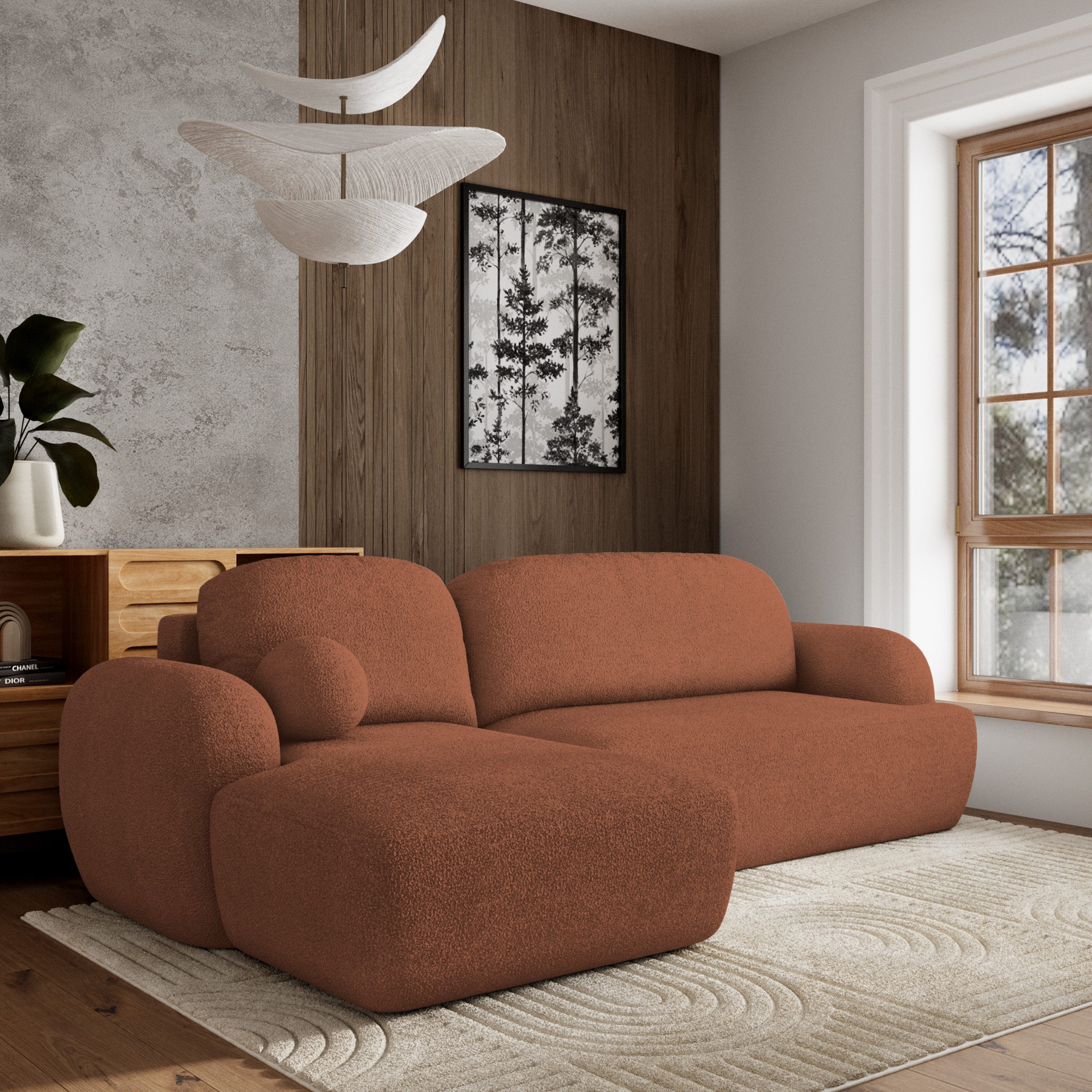 Masseno Ecksofa MODENZA mit Schlaffunktion L-Form, Sofa mit Bettkasten