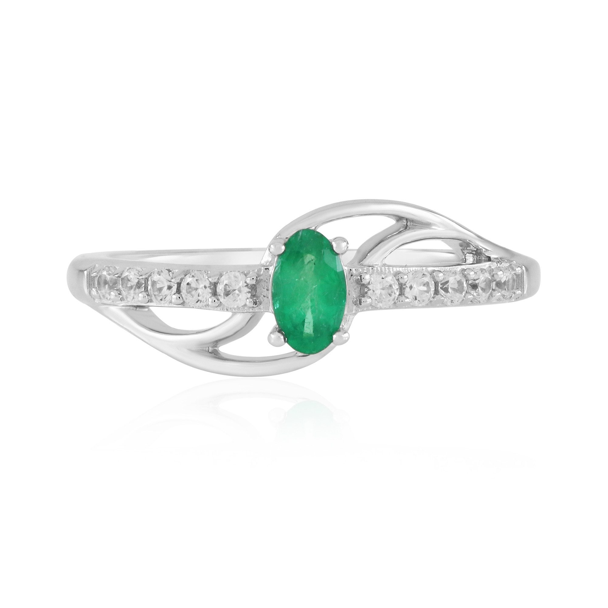 Cavill Silberring Ring aus Sterlingsilber mit kolumbianischem Smaragd (1-tlg)