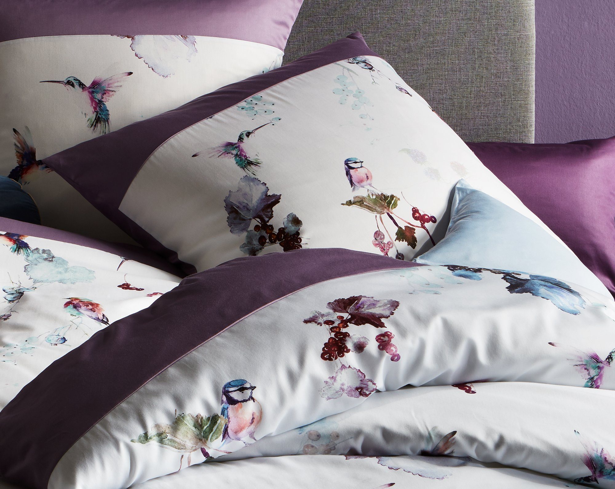 BETTWAESCHE-MIT-STIL Bettwäsche Mako Satin Wende Bettwäsche Kolibri lila, M günstig online kaufen
