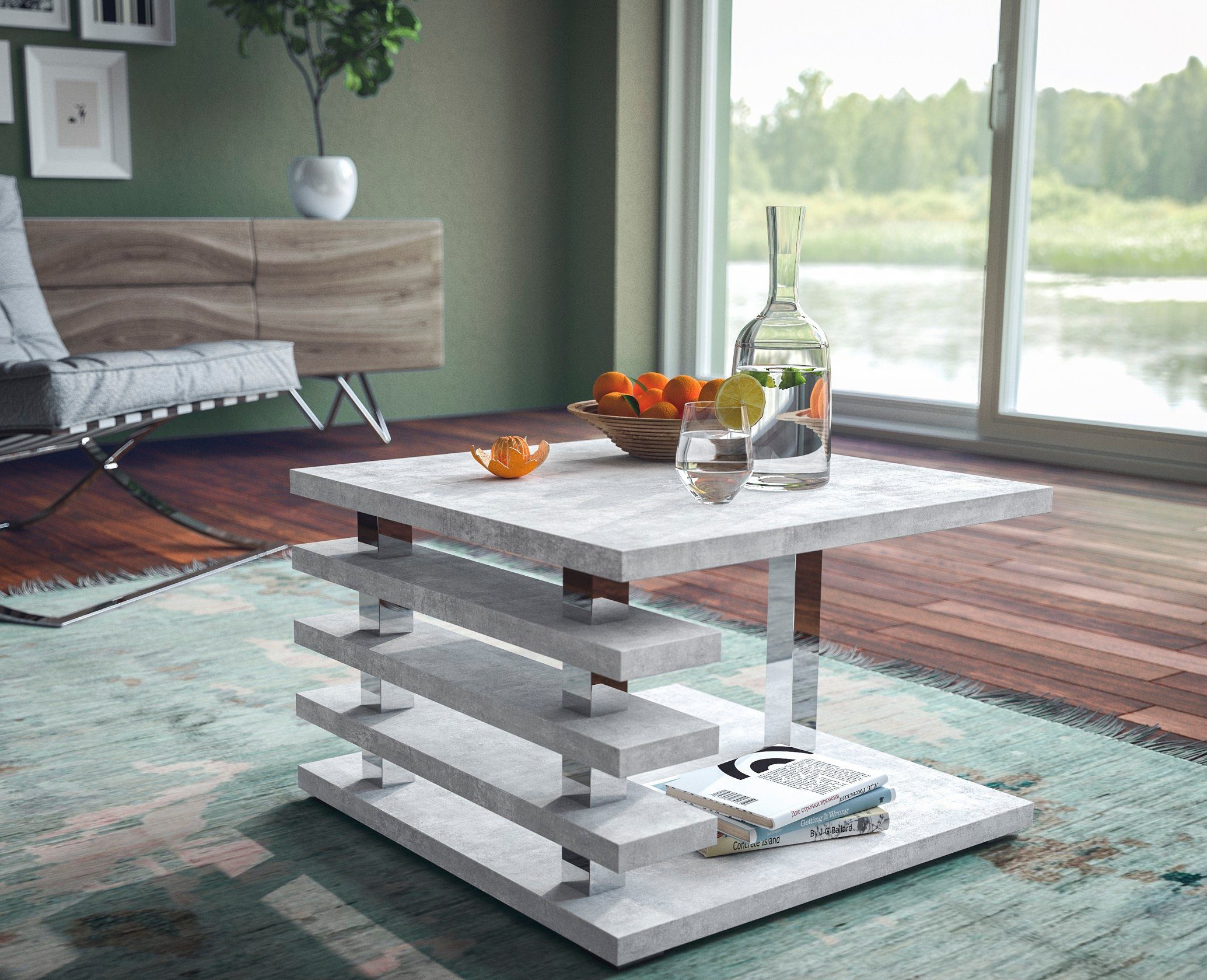 designimpex Couchtisch DC-2 Beton Betonoptik Tisch günstig online kaufen