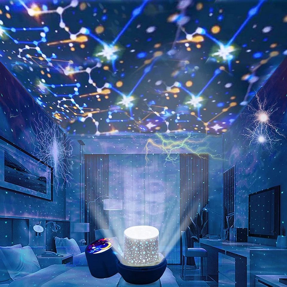 Bedee LED Nachtlicht Nachtlichter Einschlafhilfe mit Projektor  Sternenhimmel Nachtlampe, mit Sternenhimmel Projektor, Warmweiß, Kinder  Nachtlampe Sternenhimmel Lampe