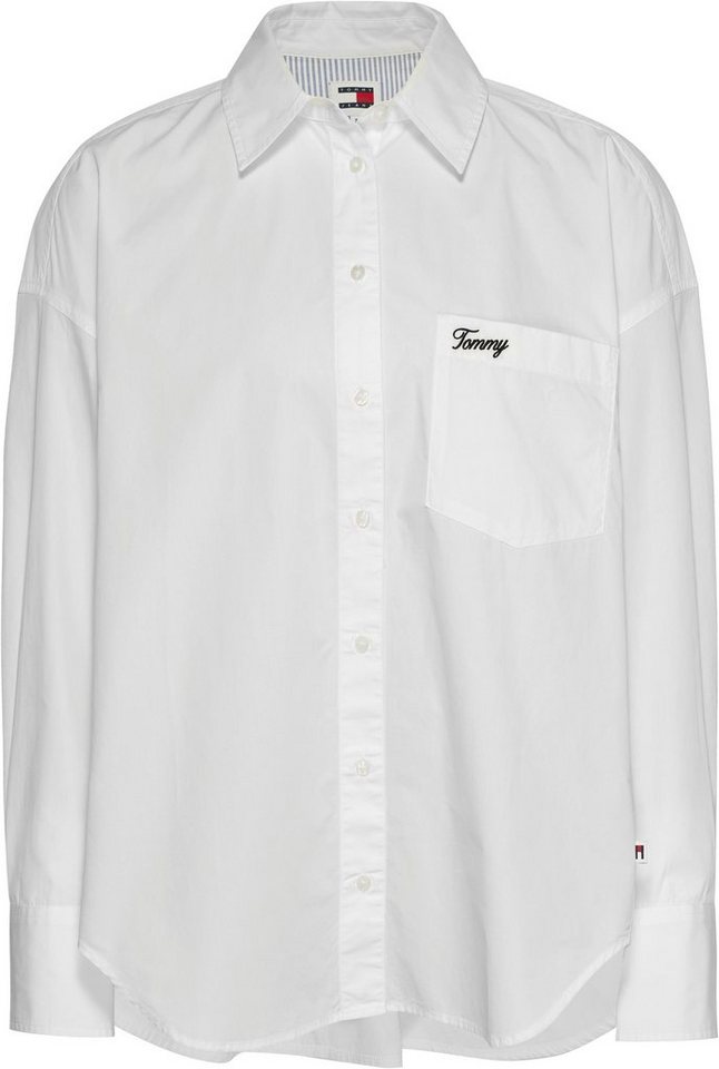 Jeans SP TJW Shirtbluse Tommy Curve SCRIPT OVR EXT SHIRT Größen Große