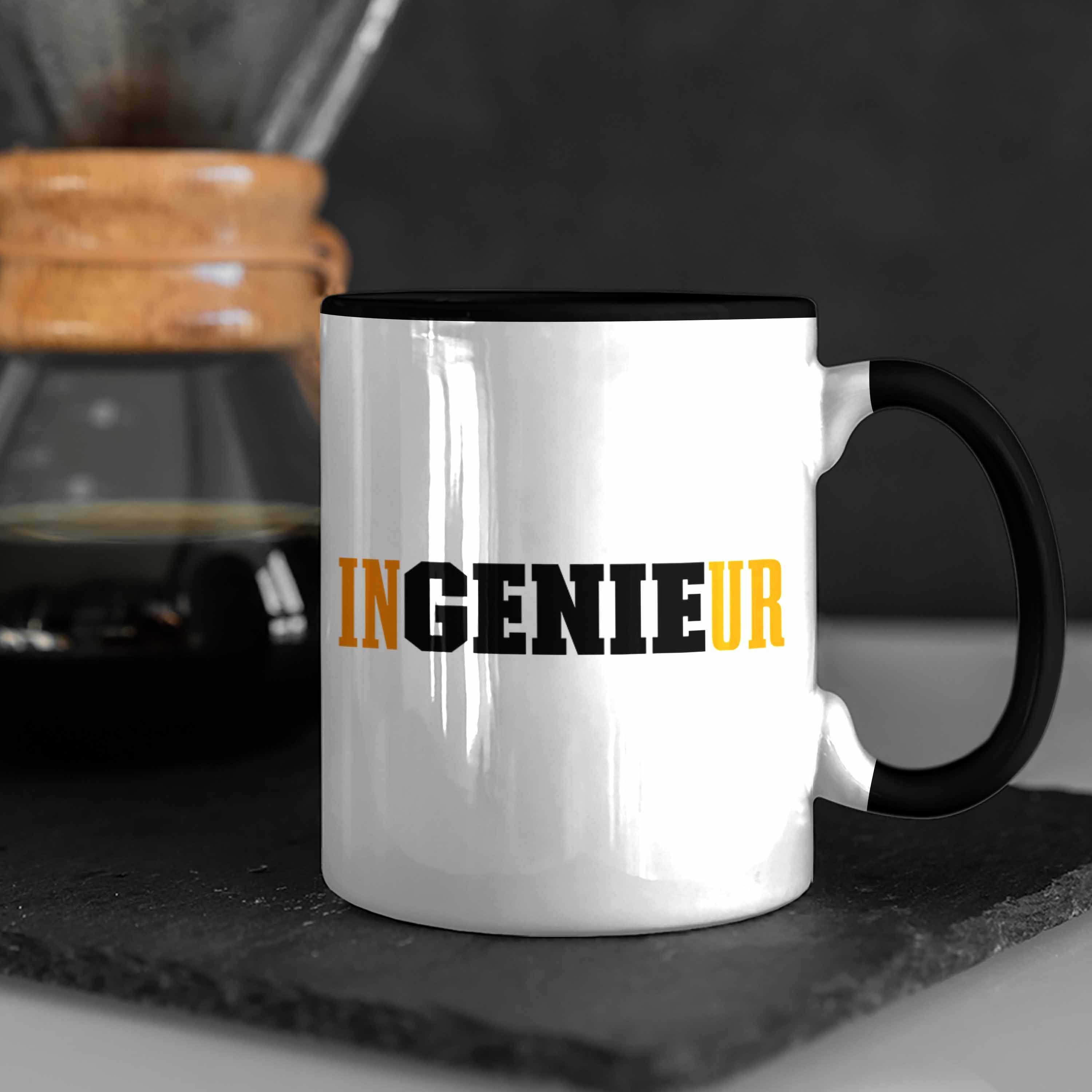 Trendation Tasse Kaffeetasse - Geschenkidee Ingeneur Schwarz Gadget Ingenieur Trendation Geschenk Tasse