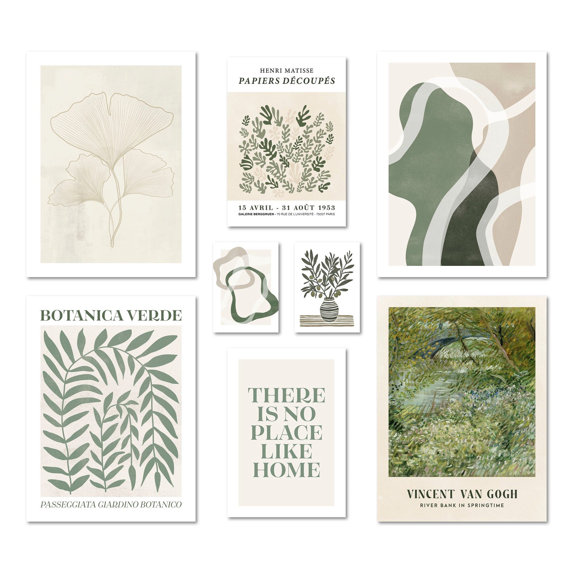 ARTFAVES Bilder-Collage Poster Set - Botanica Verde - Deko Wandbilder natur günstig online kaufen