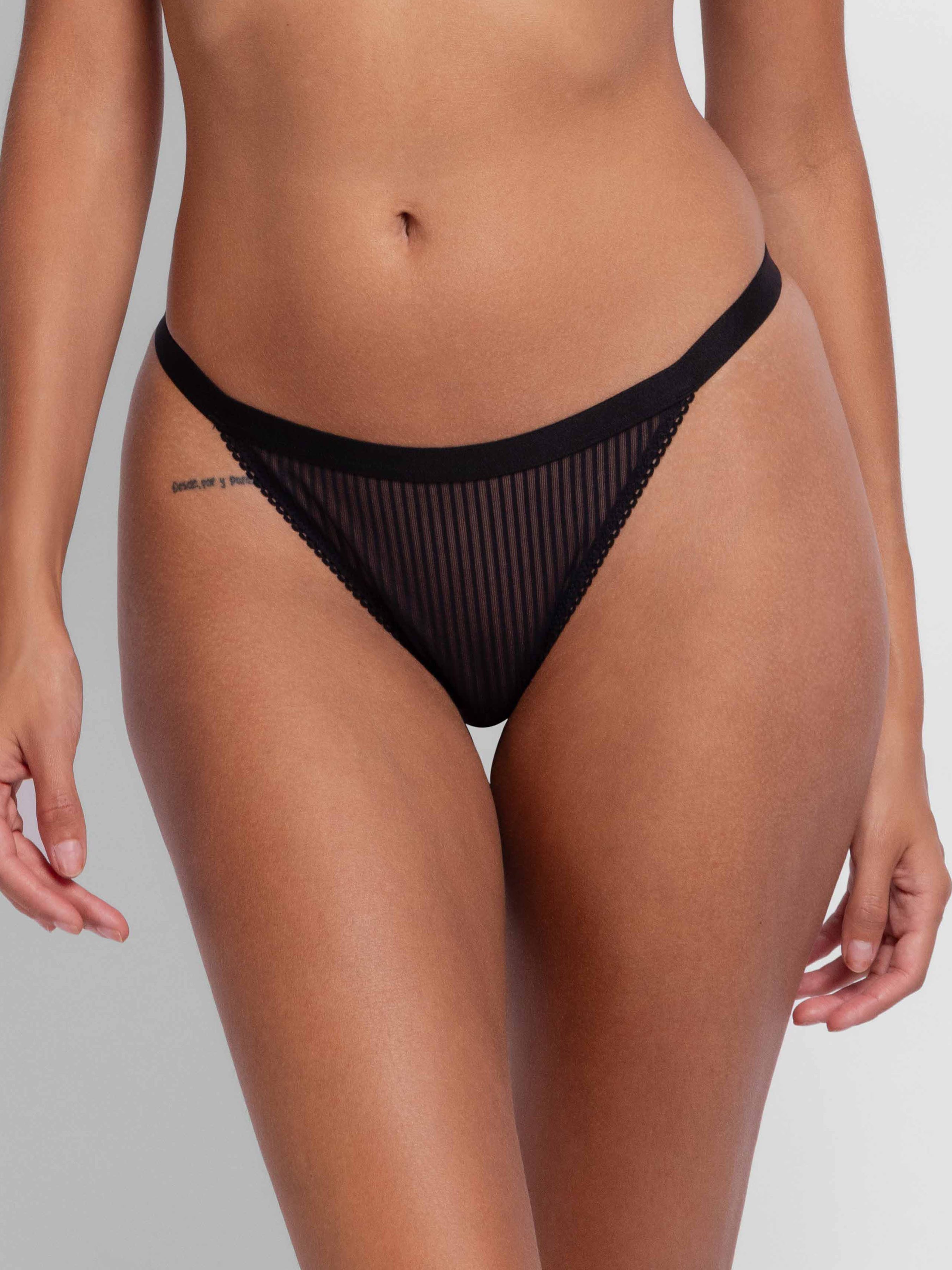 Dorina String Lamina (2er Pack) Mit gestreiftem Netzbesatz