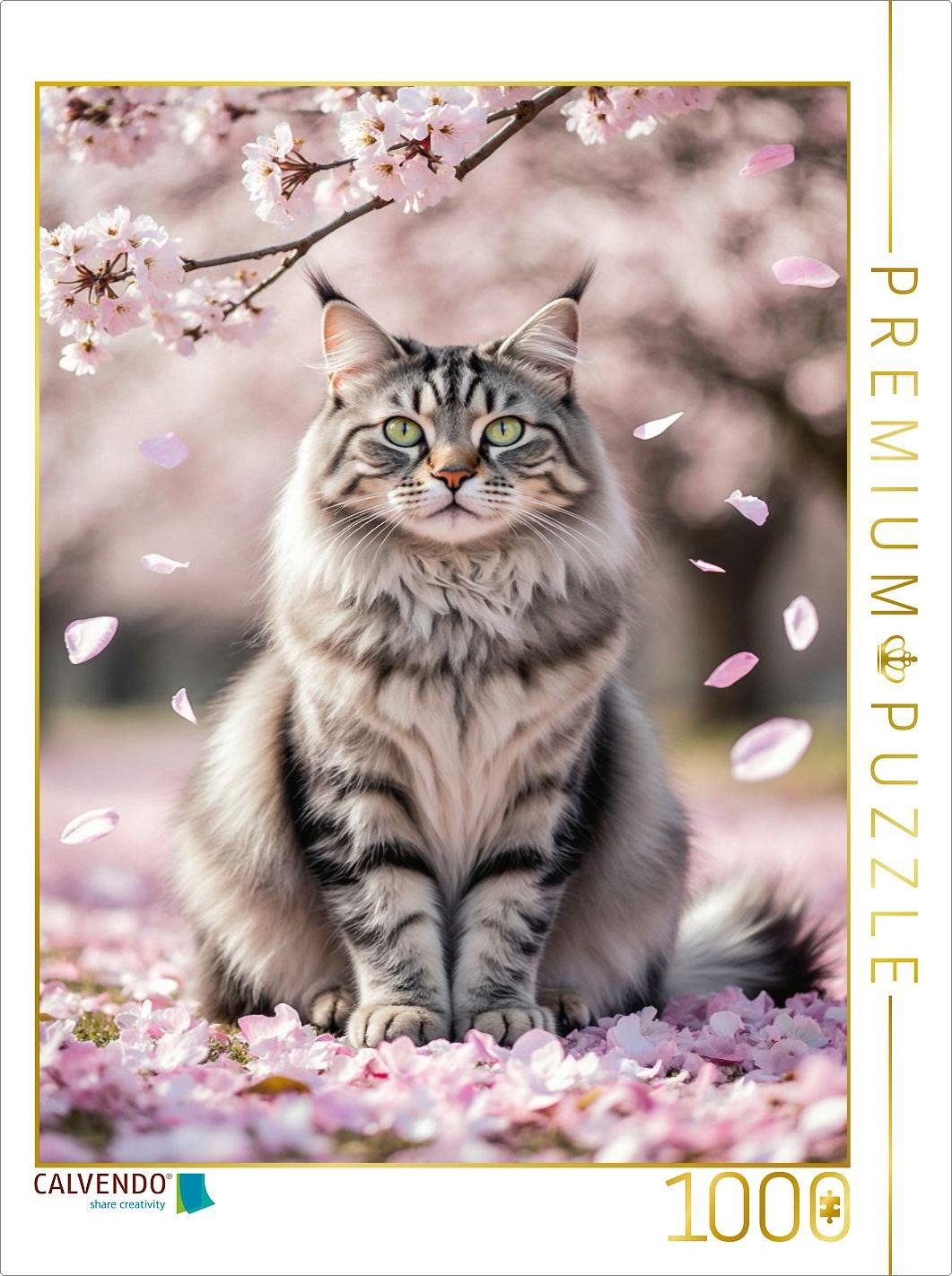 CALVENDO Puzzle CALVENDO Puzzle Eine Maine Coon Katze sitzt zwischen Kirsch günstig online kaufen