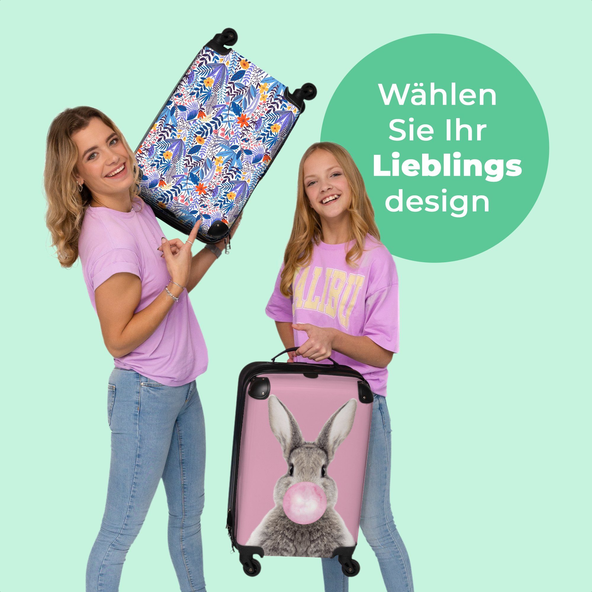 4 55x35x20cm - - Trolley Blumen mit Rollkoffer Cabin Rollen Handgepäck Kleine - Rollen, Reisekoffer Muster - Pflanzen Botanisch, Handgepäckkoffer 4 NoBoringSuitcases.com©