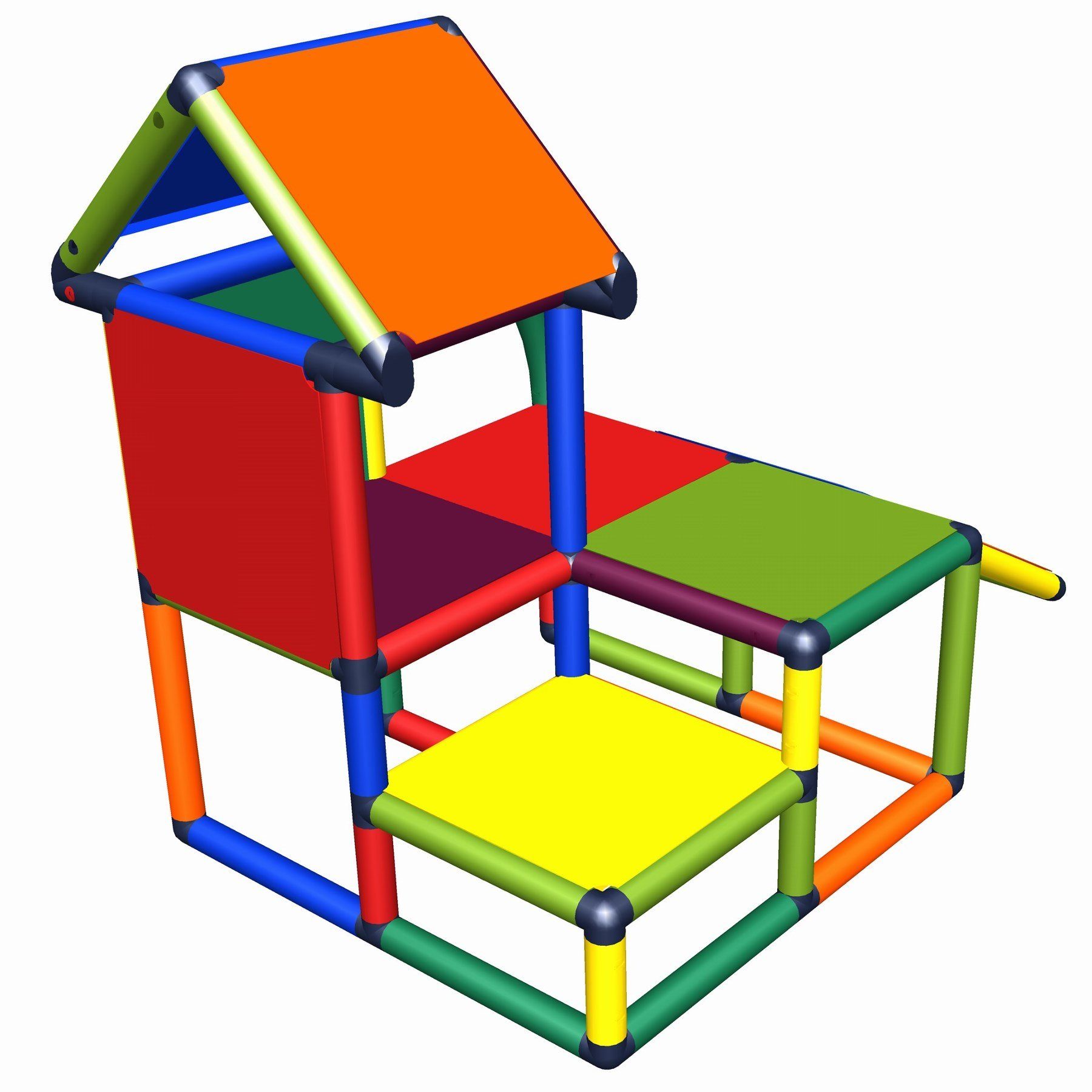 move and stic Spielhaus Spielhaus MILA Motoriktrainer mit Kleinkindrutsche Indoor Outdoor, erweiterbar, Made in Germany, Recyclebarer Kunststoff