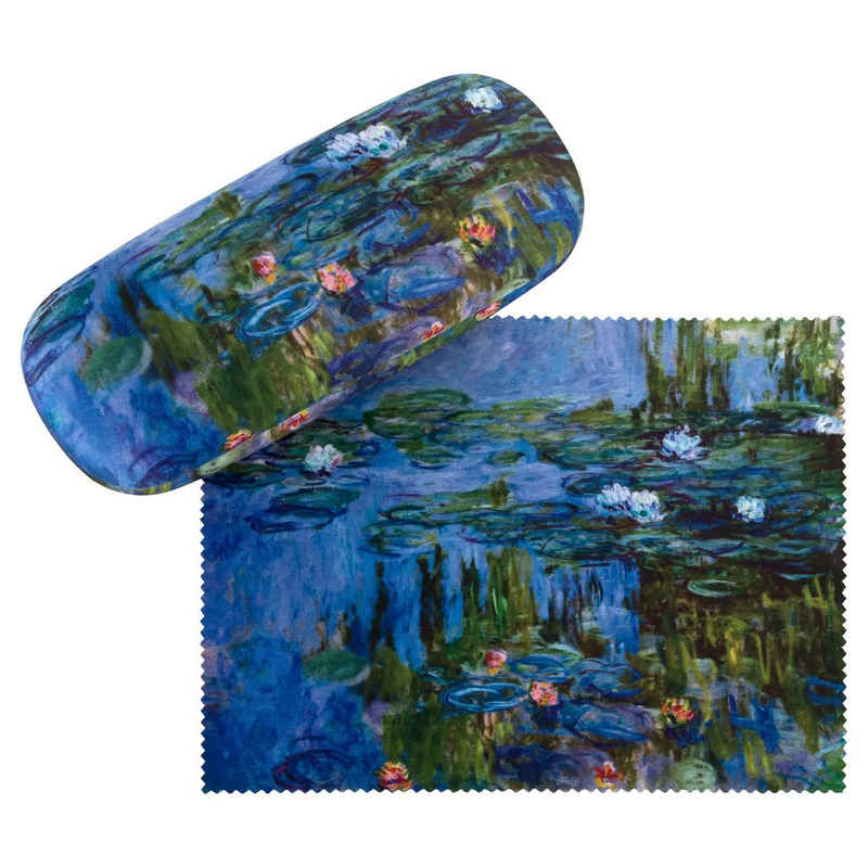 von Lilienfeld Brillenetui Claude Monet: Seerosen Blumen Kunst Motiv Brillenbox, stabiles mit Mikrofaser bezogenes Hardcase