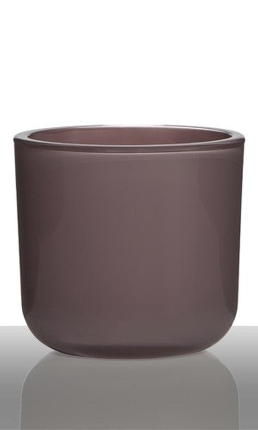 INNA-Glas Kerzenhalter Nick aus Glas, Altrosa, 13cm, Ø14cm