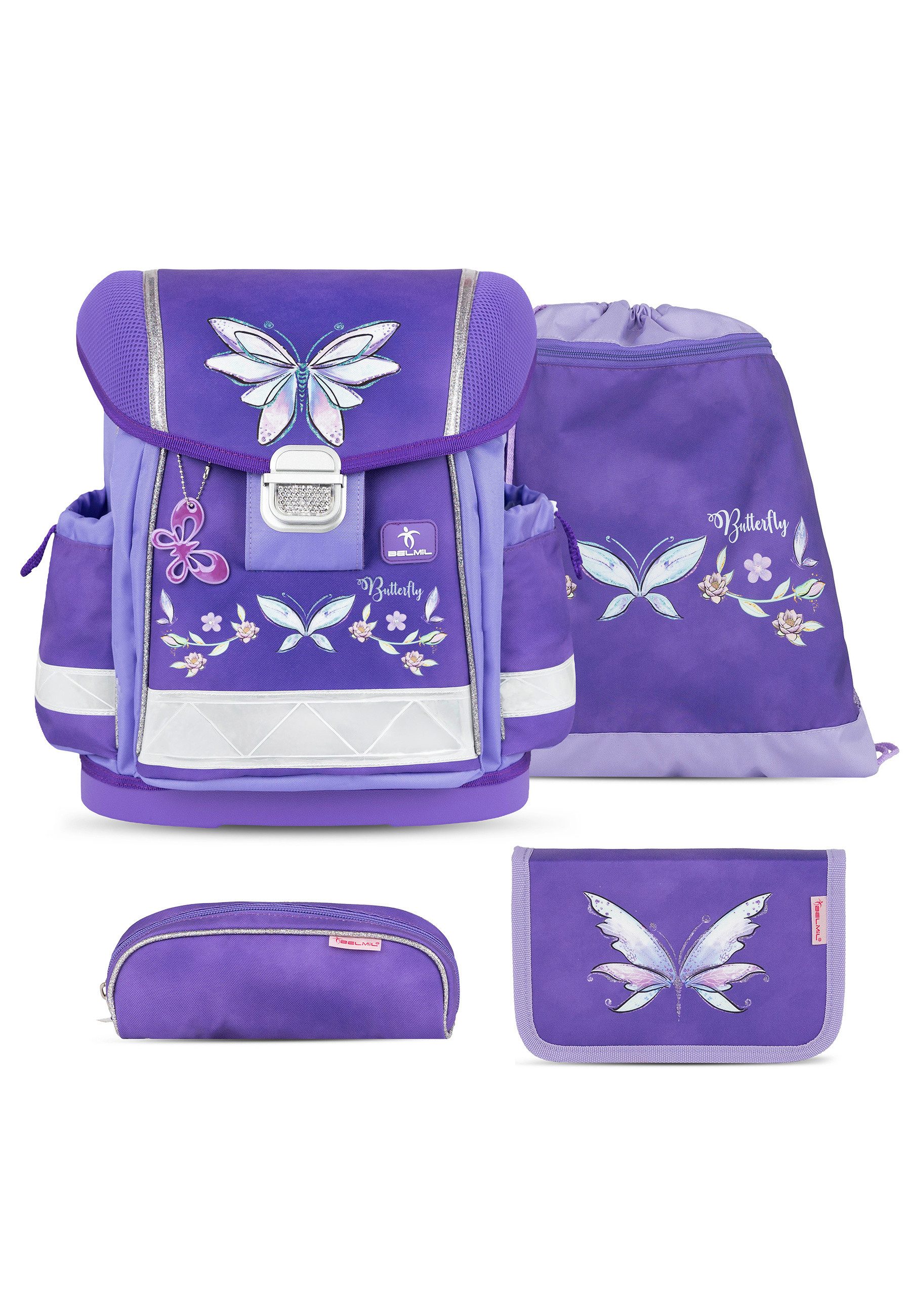 Belmil Schulranzen Classy Ergonomisch Set (Schulranzen Set 4 tlg)
